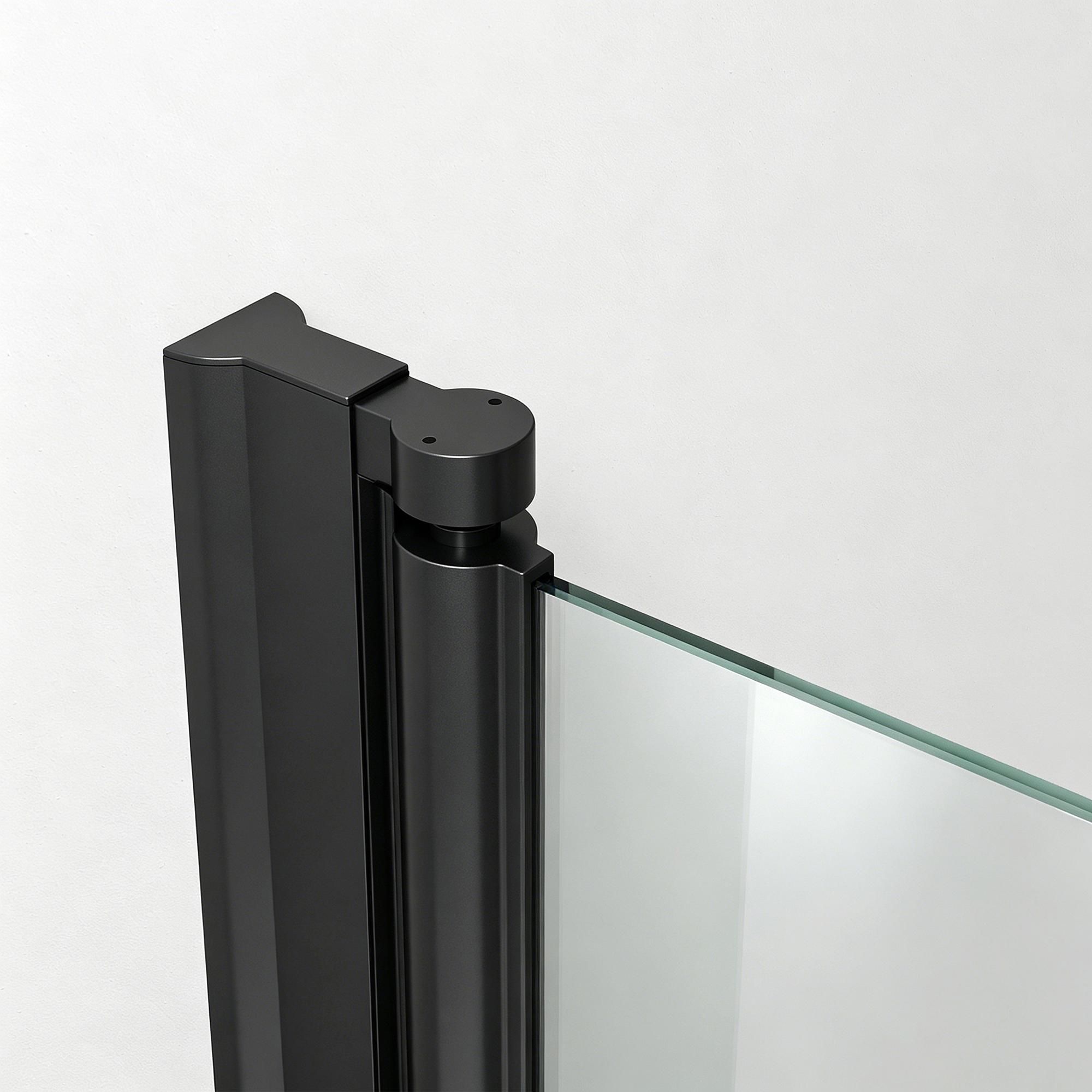 Nischentür 80x187cm Duschkabine Falttür 5mm ESG-Sicherheitsglas Schwarz Duschabtrennung mit Wandausgleich – links und rechts montierbar