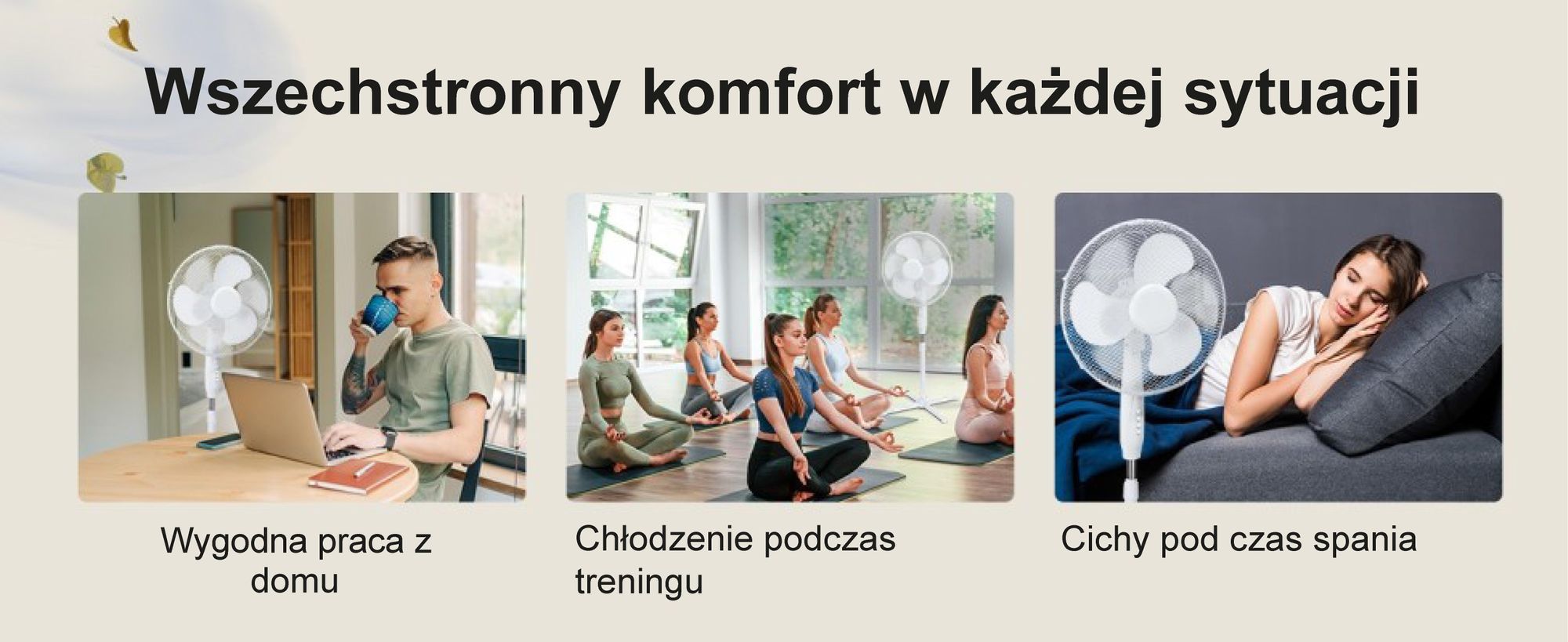 EXTRALINK wentylator stojący 45W – biały, cicha praca, chłodzenie powietrza