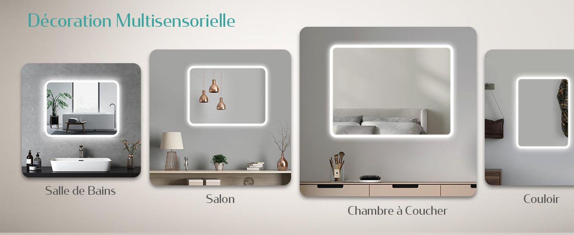 EMKE Miroir de salle de bain LED 100x60cm avec éclairage 3 couleurs de lumière blanc froid neutre blanc chaud Miroir de salle de bain lumineux avec interrupteur tactile