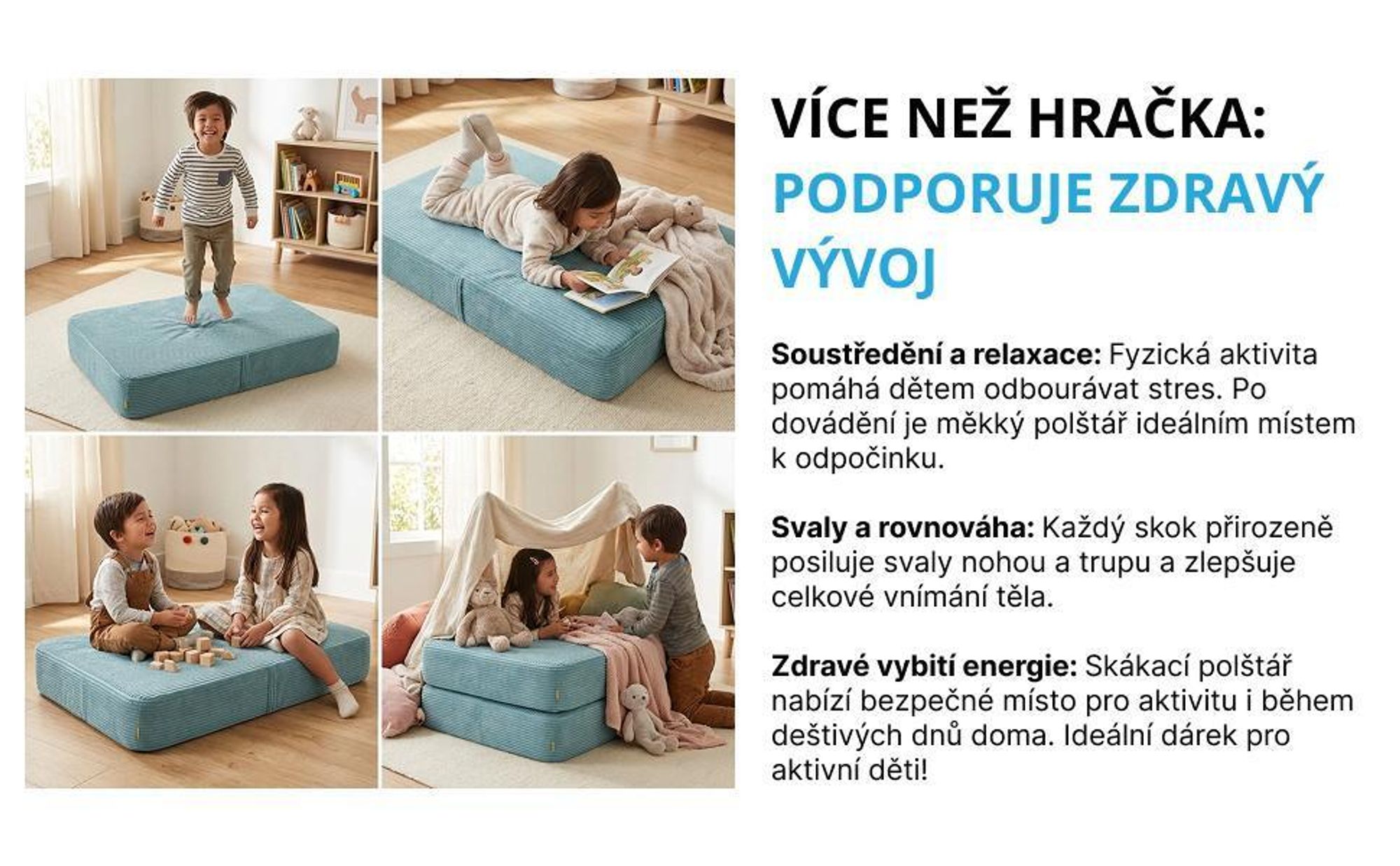 polštář matrace dětská trampolína domácí velká skákání poskakování trampolínová hrací