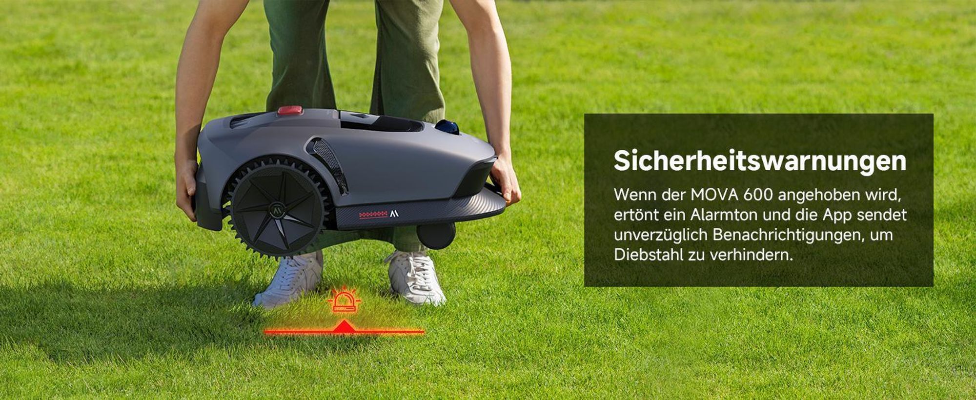 MOVA 600 Kabelloser Mähroboter mit UltraView™ 3D LiDAR, kabellos ohne Begrenzungskabel, Automatische Navigation, bis 600 m² Rasenfläche