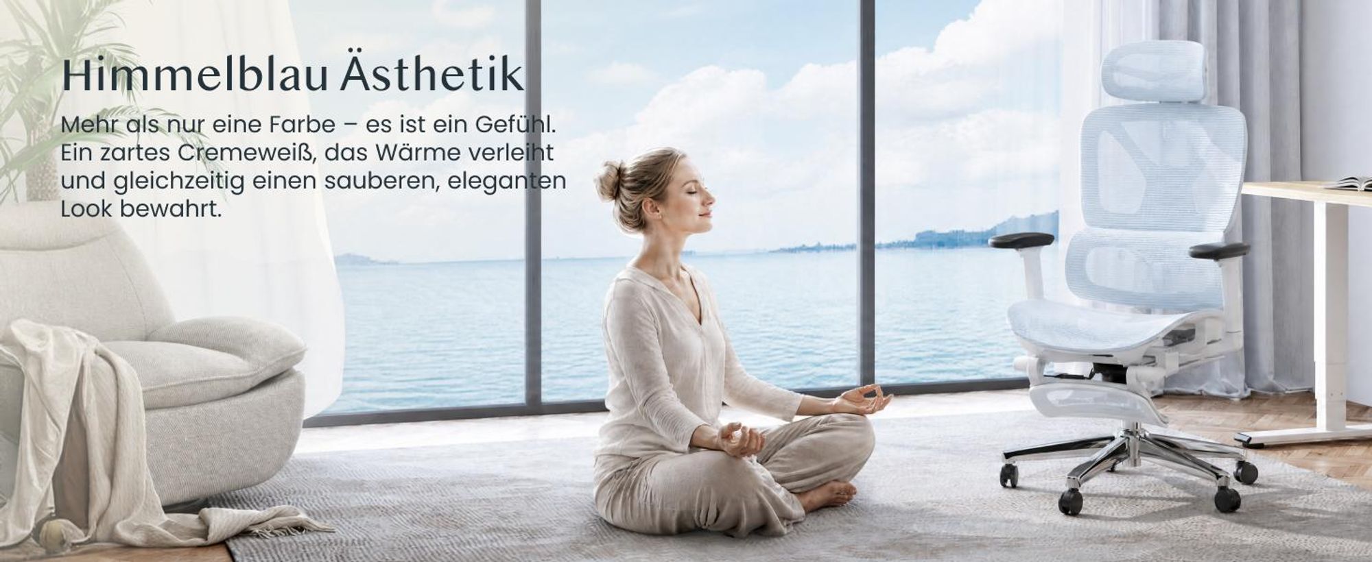 FLEXISPOT ErgoX Ergonomischer Bürostuhl mit Fußstütze, 3D-Armlehnen & Kopfstütze, 5D-verstellbare Rückenlehne, Tragfähigkeit von 136 kg, Blau