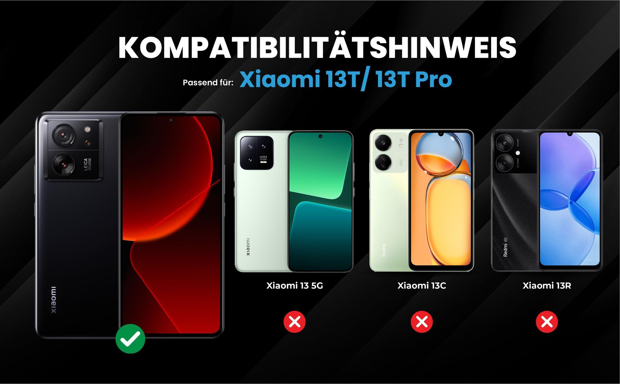 Kompatibilitätshinweise Hülle für Xiaomi 13T / 13T Pro