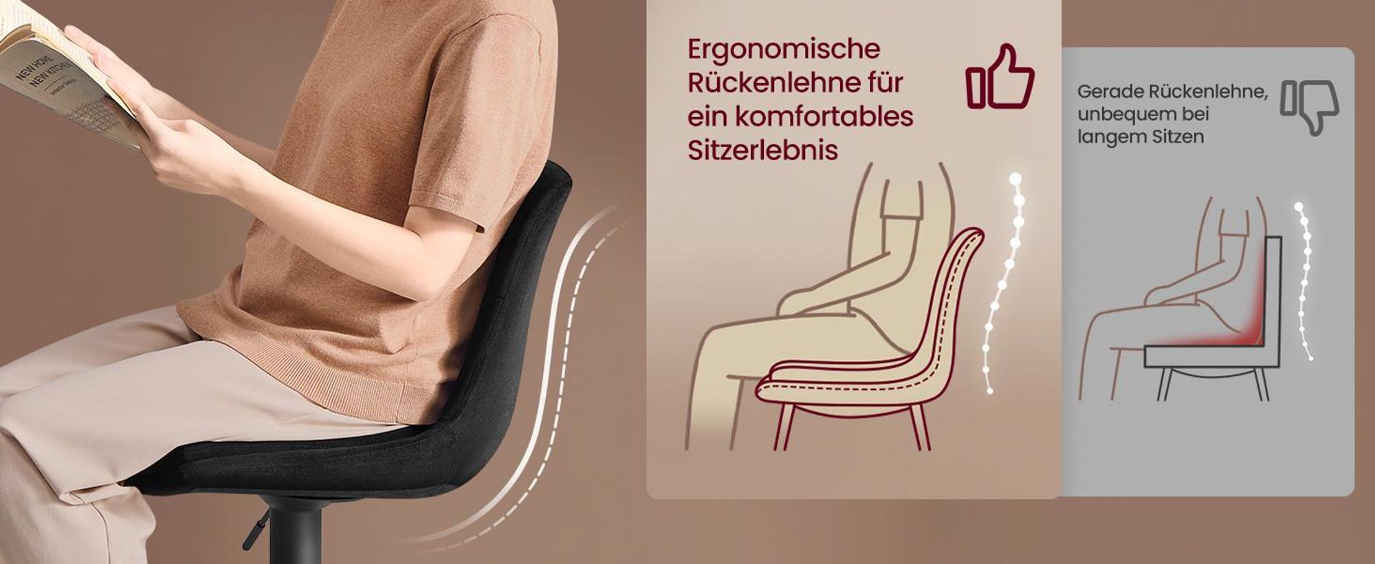 VASAGLE Barhocker 2er Set, höhenverstellbar, drehbar, mit Rückenlehne und Fußstütze, Tintenschwarz
