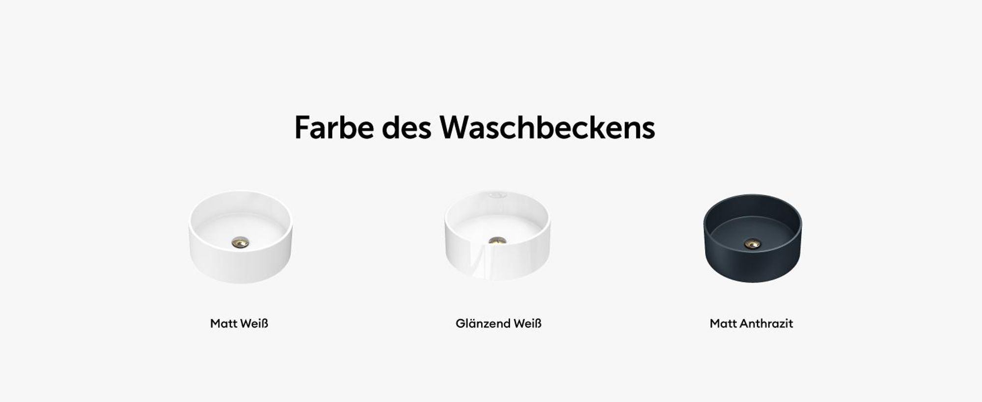 Mai & Mai Waschbecken Aufsatzwaschbecken 40x40x15cm rund in Weiß matt ohne Hahnloch und Überlauf Col804