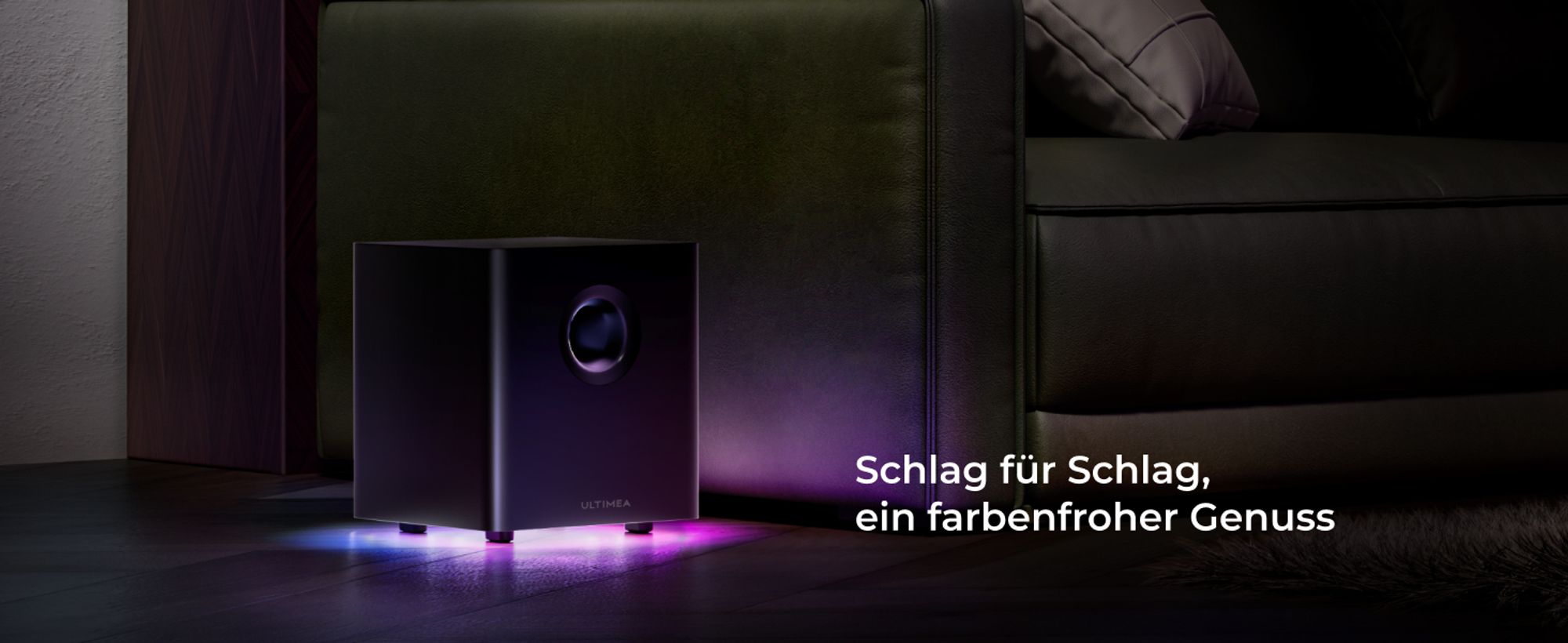 ULTIMEA 7.1ch abnehmbare Soundbar mit RGB Licht, Virtual Surround Sound System mit Subwoofer, 2 Surround Lautsprecher, 410W