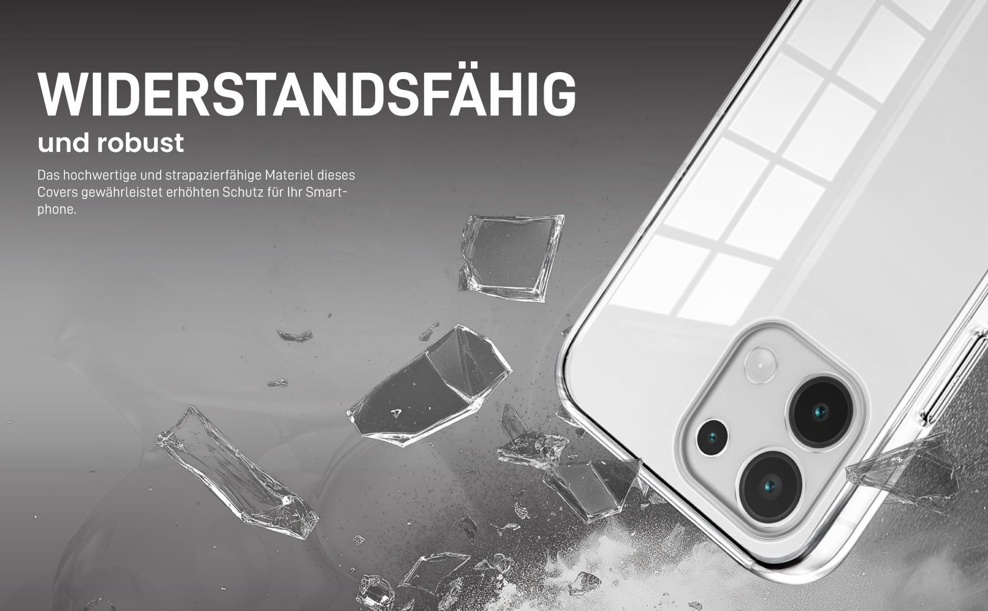 Transparentes Front Back Cover für Xiaomi Redmi Note 13 mit Aufprallschutz