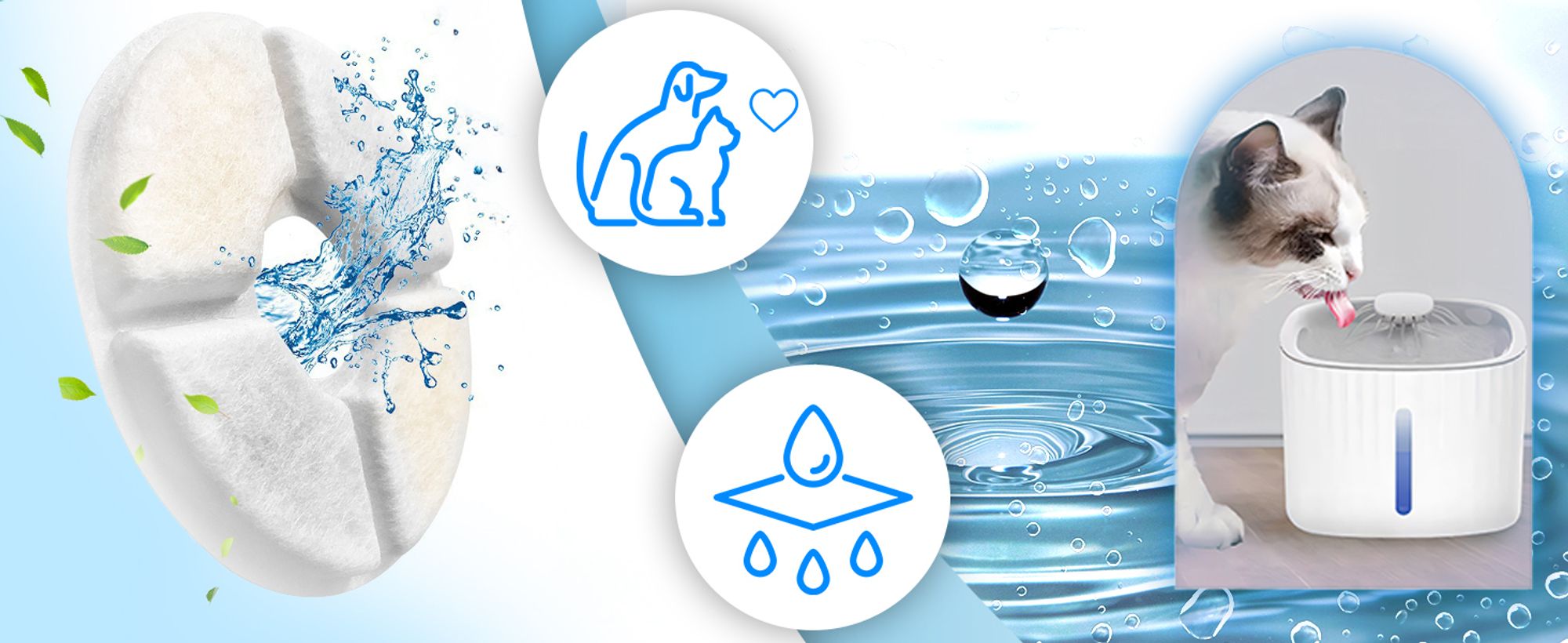 10 Stück Katzenbrunnen Ersatzfilter für Trinkbrunnen - Aktivkohlefilter 2,4L mit Baumwolle & Aktivkohle, 10-tlg Pet Wasser Filter Retoo
