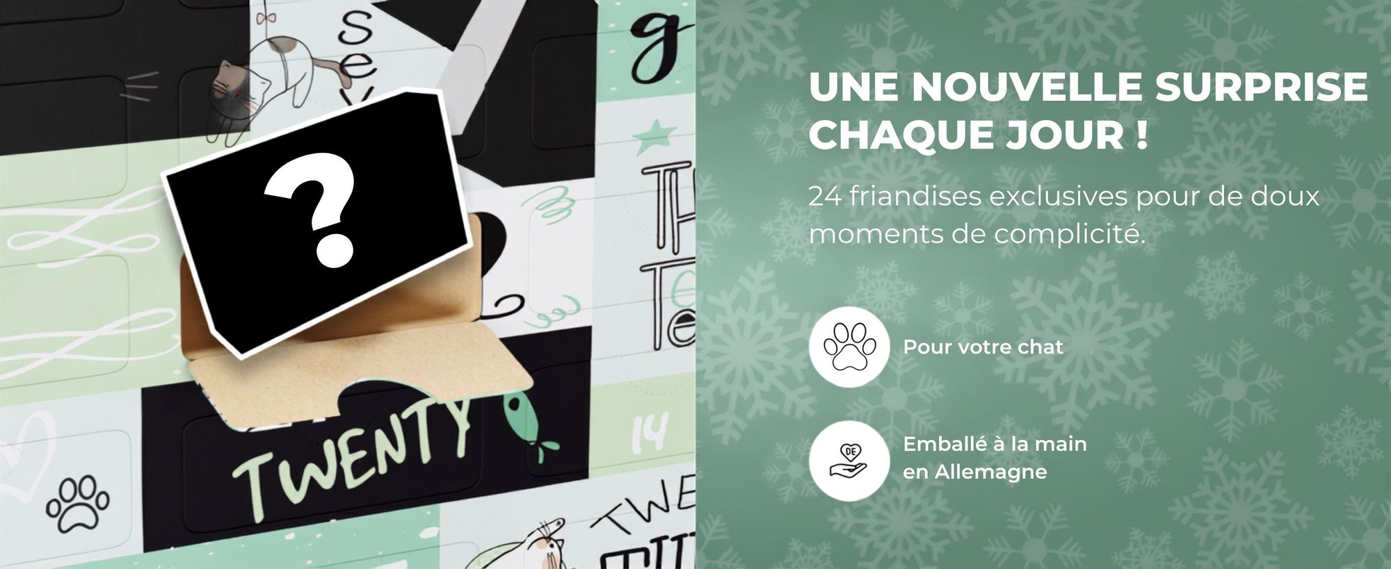 BOXILAND® calendrier avent chat 2026, 24 snacks, friandises, 16 variétés