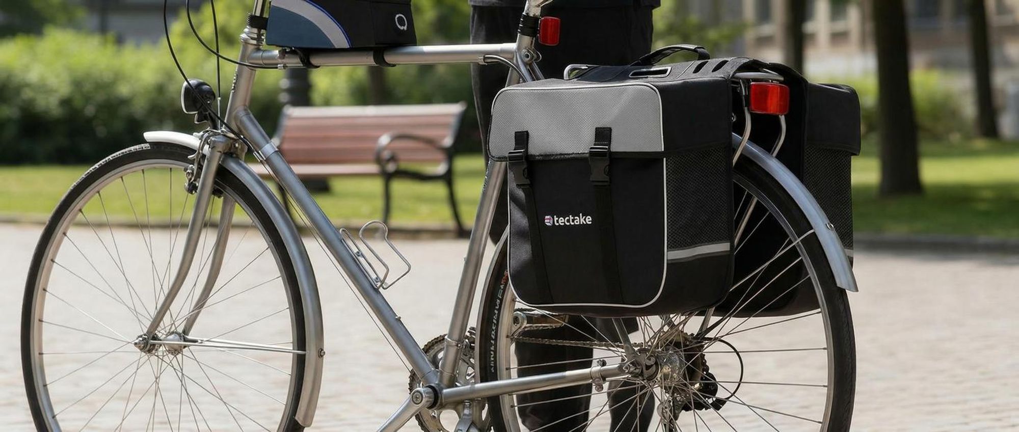 Set Fahrradtasche Georg und Fahrradrahmentasche große Fahrradtasche mit 2 Fächern wasserabweisend und robust