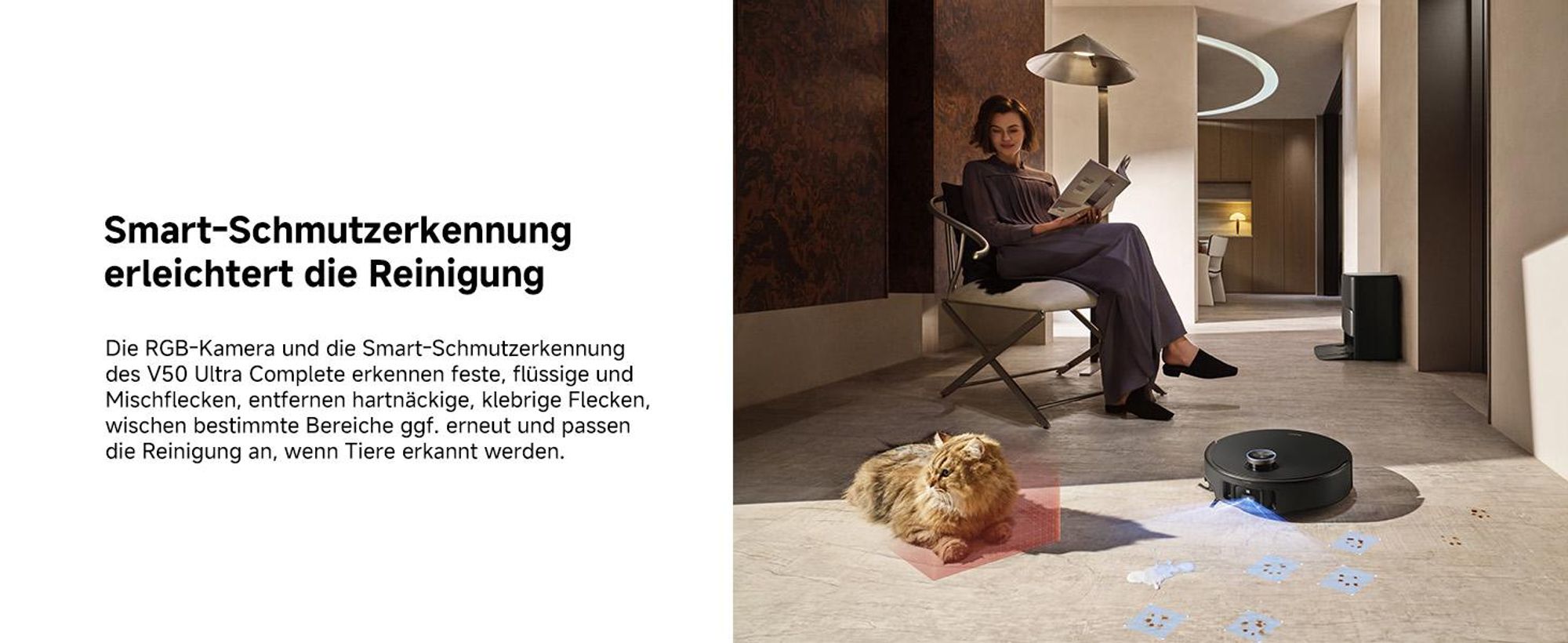 MOVA V50 Ultra Saug- & Wischroboter 24.000 Pa, FlexiRise Navigation, Warmwasser-DuoSolution, Schwarz + Extra 1 L Reinigungsflüssigkeit