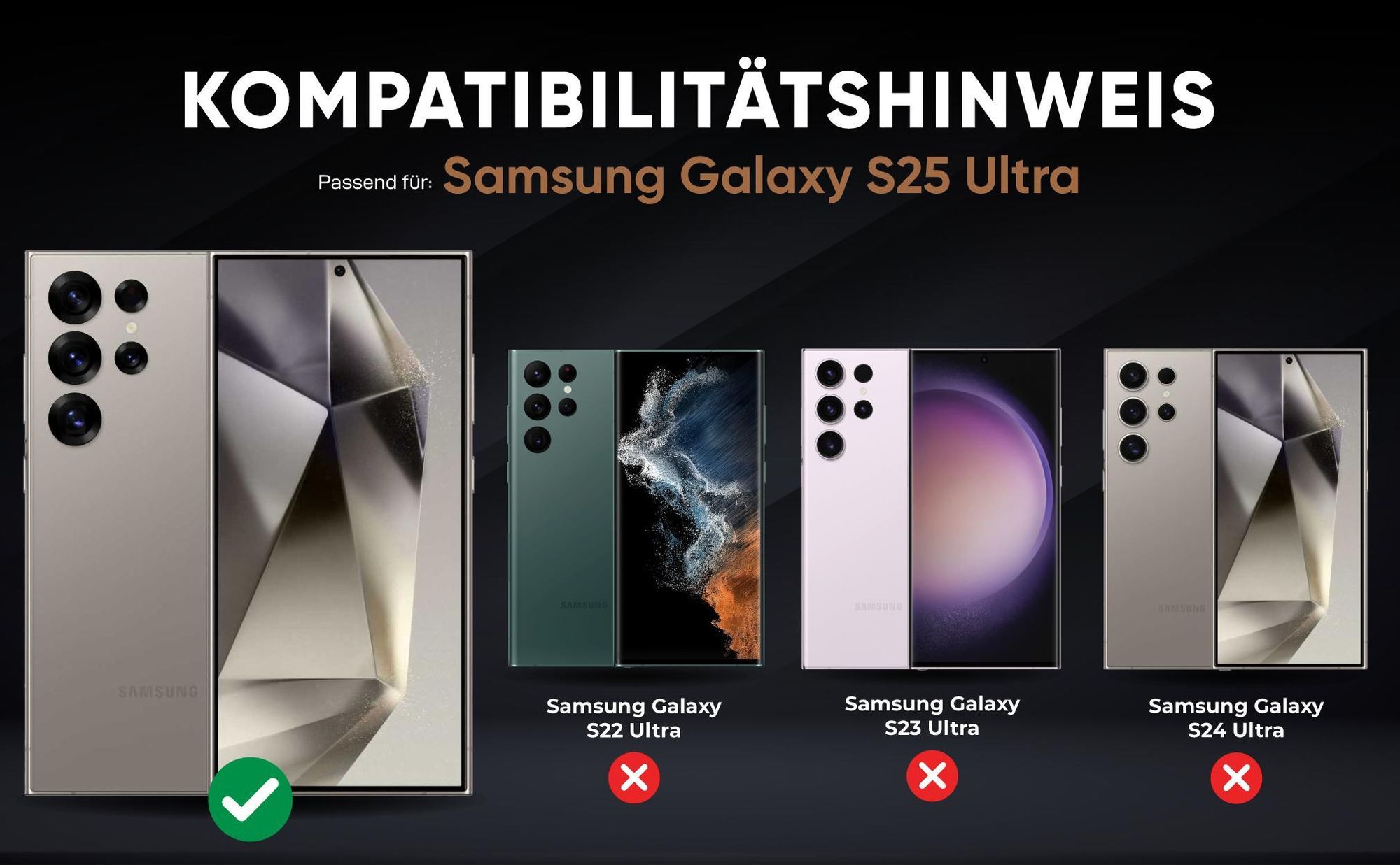 Kompatibilitätshinweise Hülle für Samsung Galaxy S25 Ultra