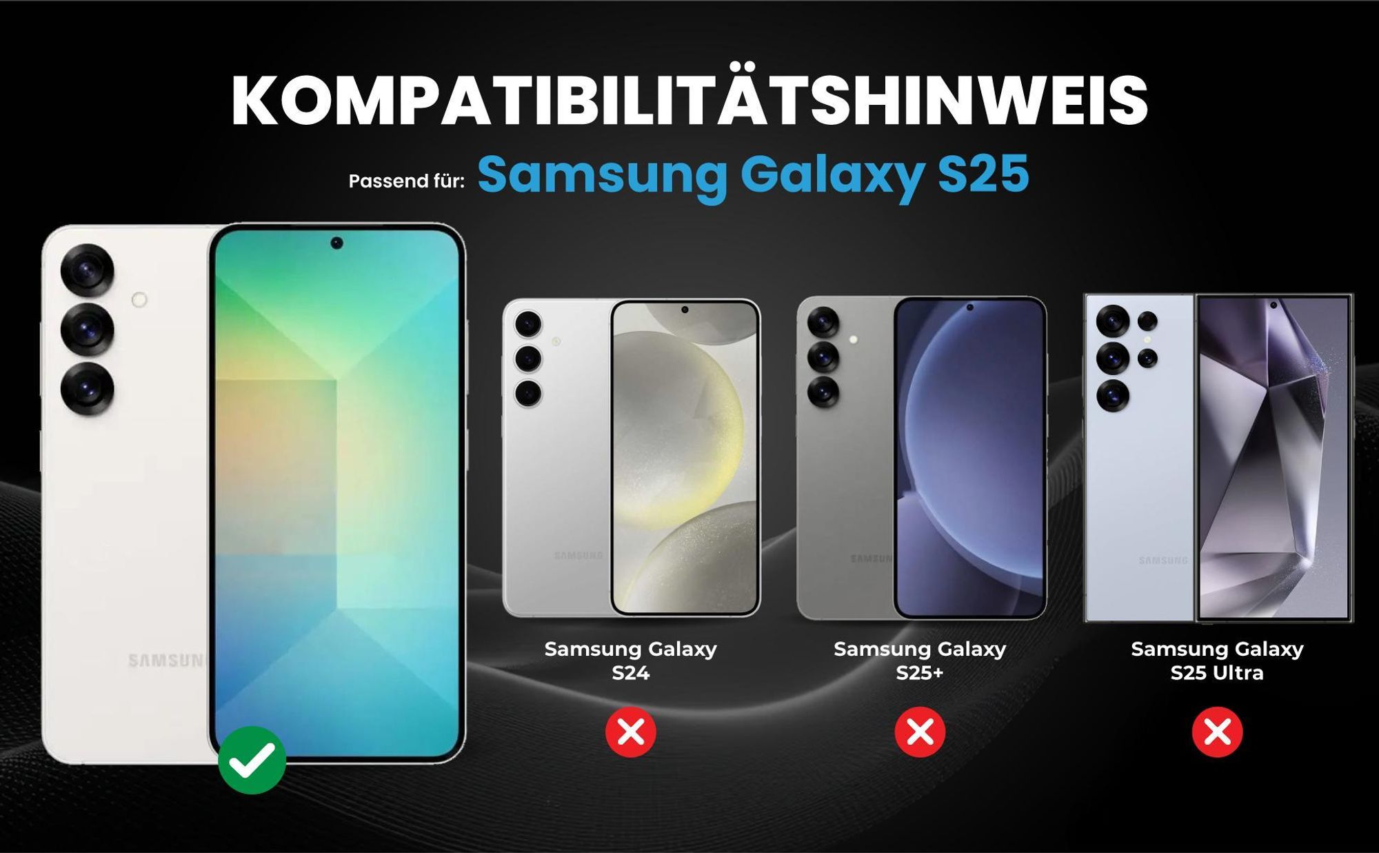 Kompatibilitätshinweise Hülle für Samsung Galaxy S25