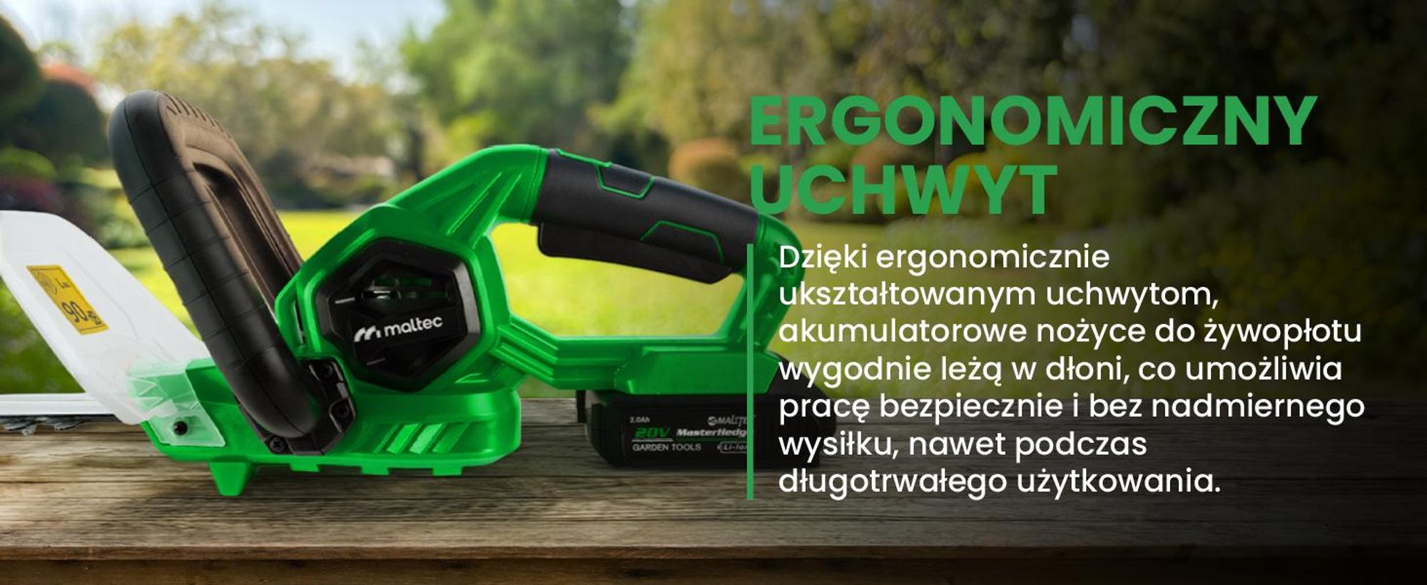 Nożyce do żywopłotu gałęzi na akumulator 2Ah z długim ostrzem 58cm