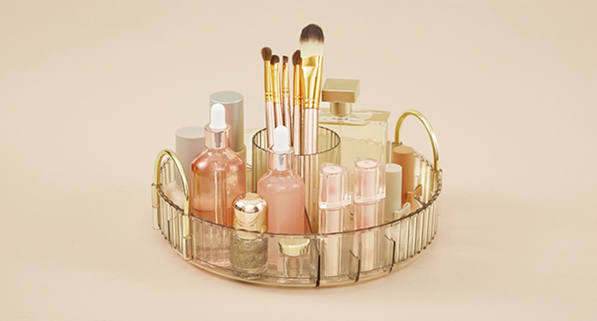 SONGMICS Make-up Organizer drehbar, Kosmetik-Organizer, Kosmetik Aufbewahrung,Geschenkidee