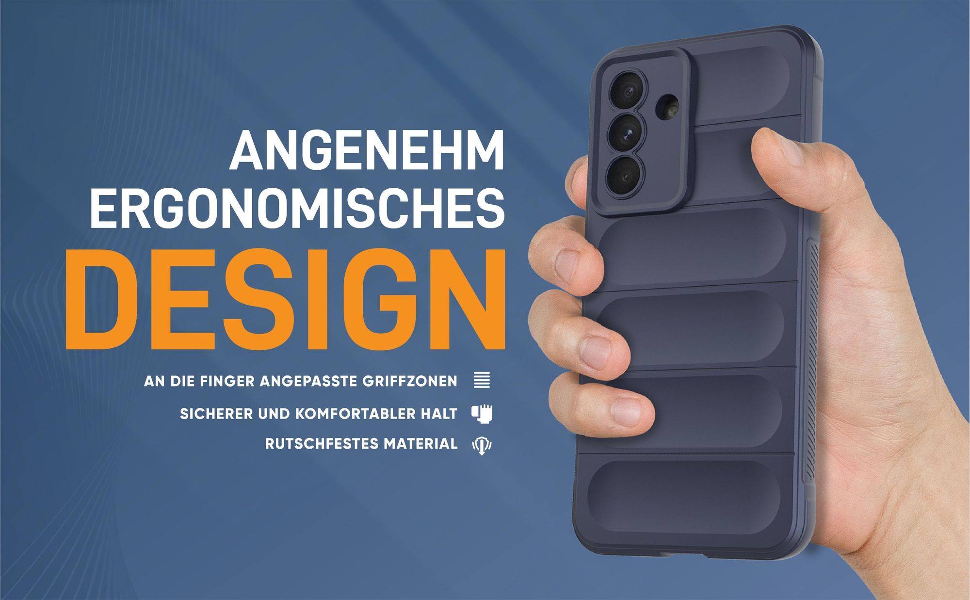 Blaue rutschfeste Hülle für Samsung Galaxy A56 5G mit weichem Mikrofaser Inlay