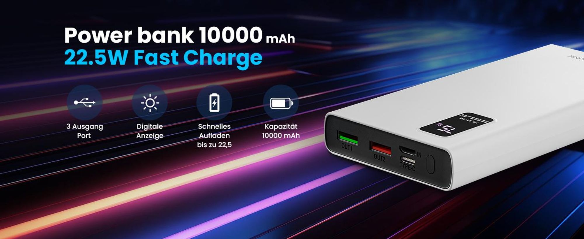 Extralink Powerbank 10000mAh 5V Externer Handyakku