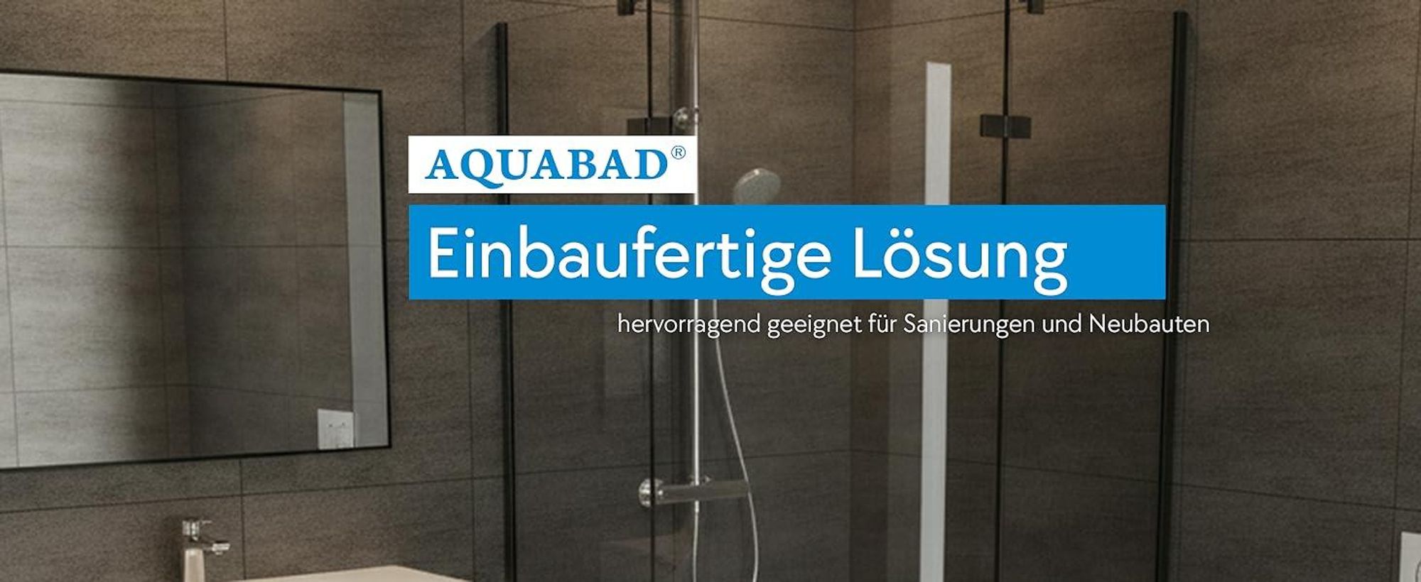 AQUABAD® Duschwanne Komplettset Finca LeakProtect® Smooth White 100x100cm R55 Viertelkreis mit Ablaufgarnitur