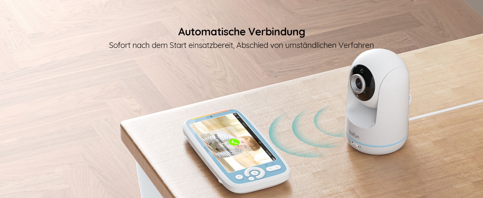 BOIFUN Babyphone mit Kamera ohne WLAN,Automatische Nachtsicht Babyfon , 5 Zoll 720P IPS Bildschirm VOX