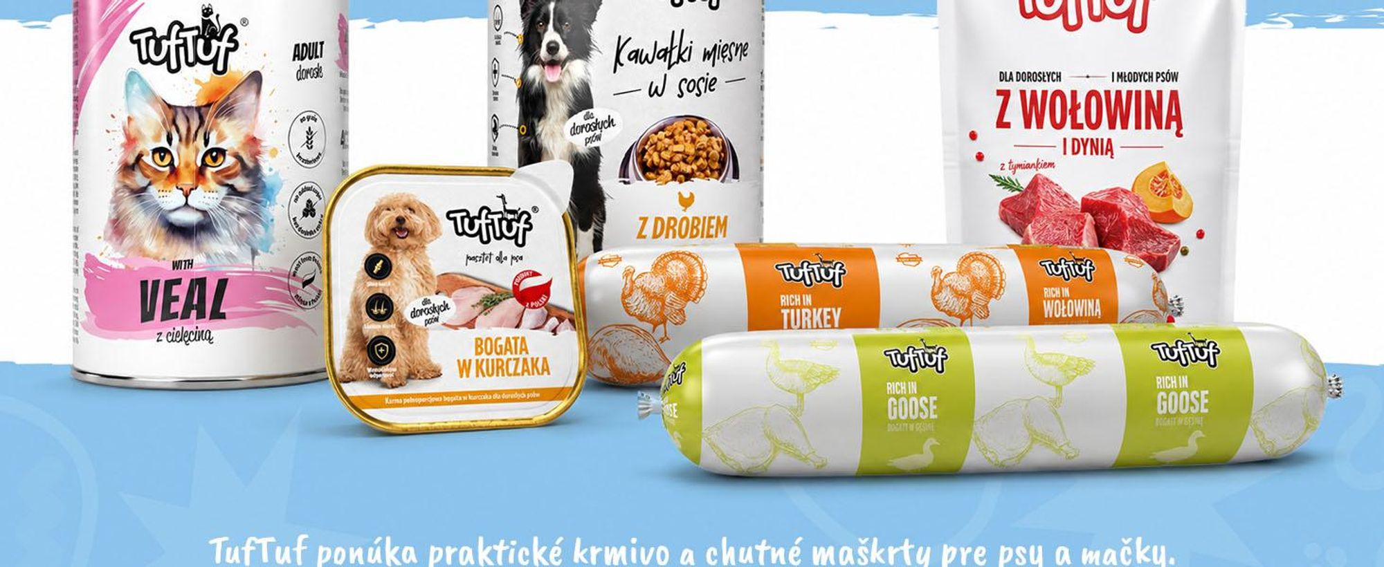 Tuftuf | Mokré krmivo pre psov – hydina – 1250 g – kúsky mäsa v omáčke – krmivo pre psov
