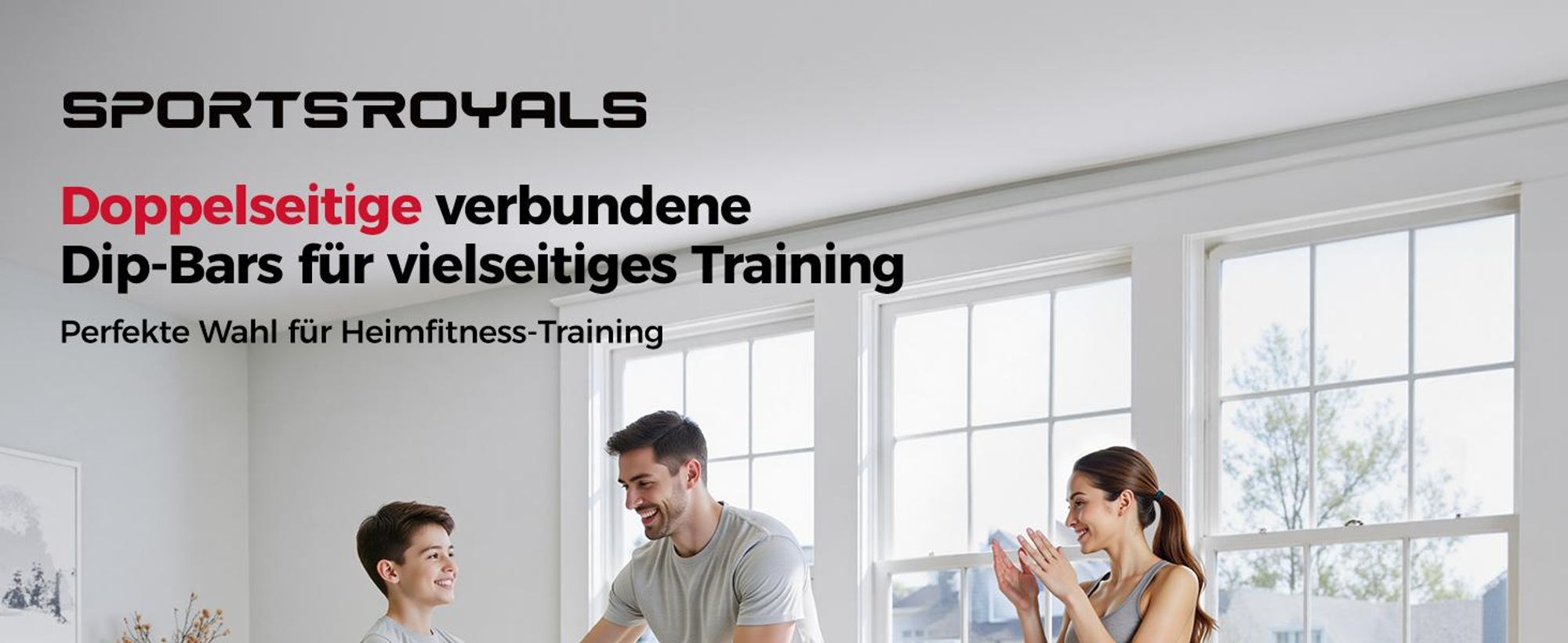 SPORTSROYALS Handstandtrainer Dip Barren mit 400kg Belastbarkeit, höhenverstellbar von 81 bis 96cm, doppelte Sicherung, stabiler Kraftsport Barren
