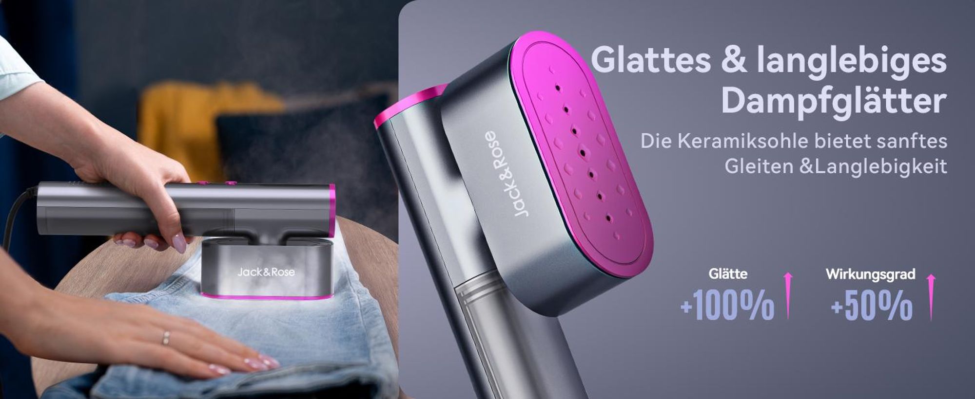 Reise-Dampfbügeleisen KALO 2-in-1 Dampfglätter für Global, 1000W Steamer