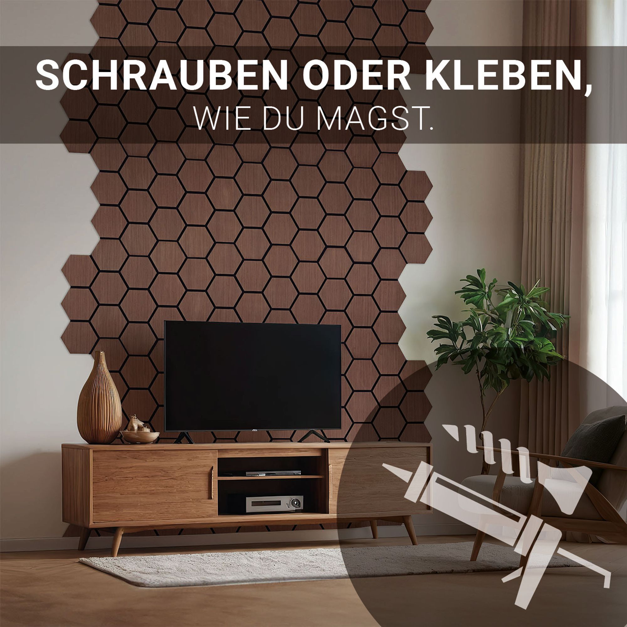 Anbringen durch Montagekleber oder Bohren