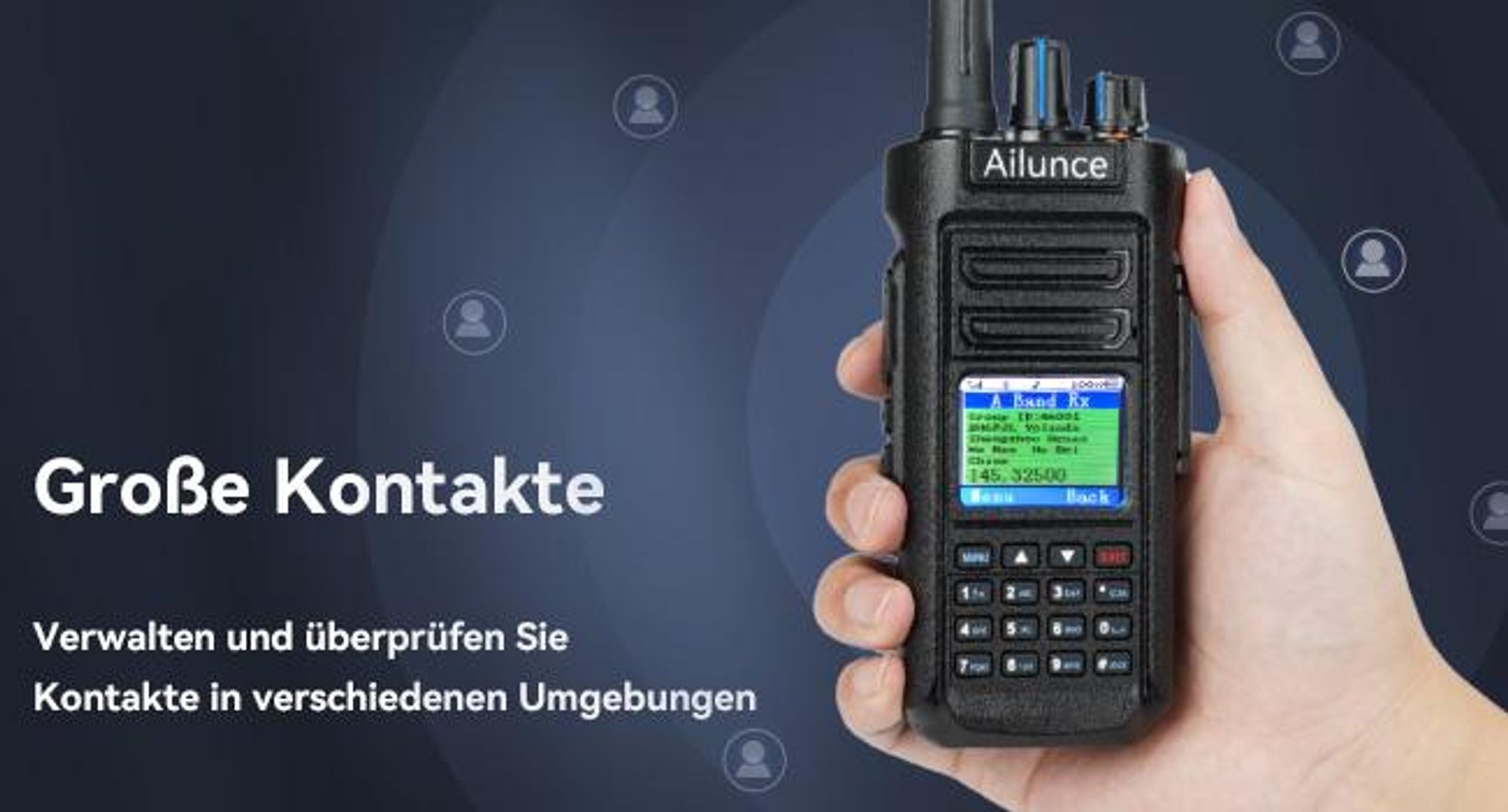 Retevis Ailunce HD2 Ham Radio, Langstrecken DMR Radio, GPS, 3200 mAh Akku, IP67 wasserdicht, Dualband-Amateurfunkgerät für Notfallrettung, Amateurfunk