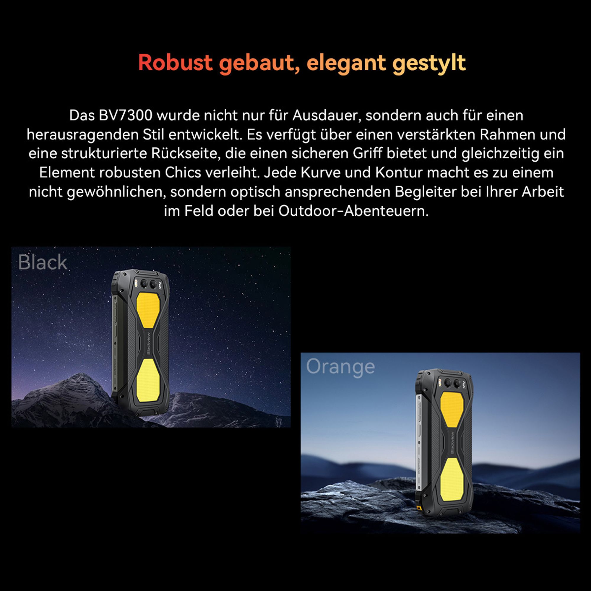 Blackview BV7300 Outdoor Handy,15000mAh/45W/7W Reverse Charging, 18GB+256GB, 6.67",50MP+32MP, Ohne Vertrag, 800LM Camping lampe, Gemini, NFC