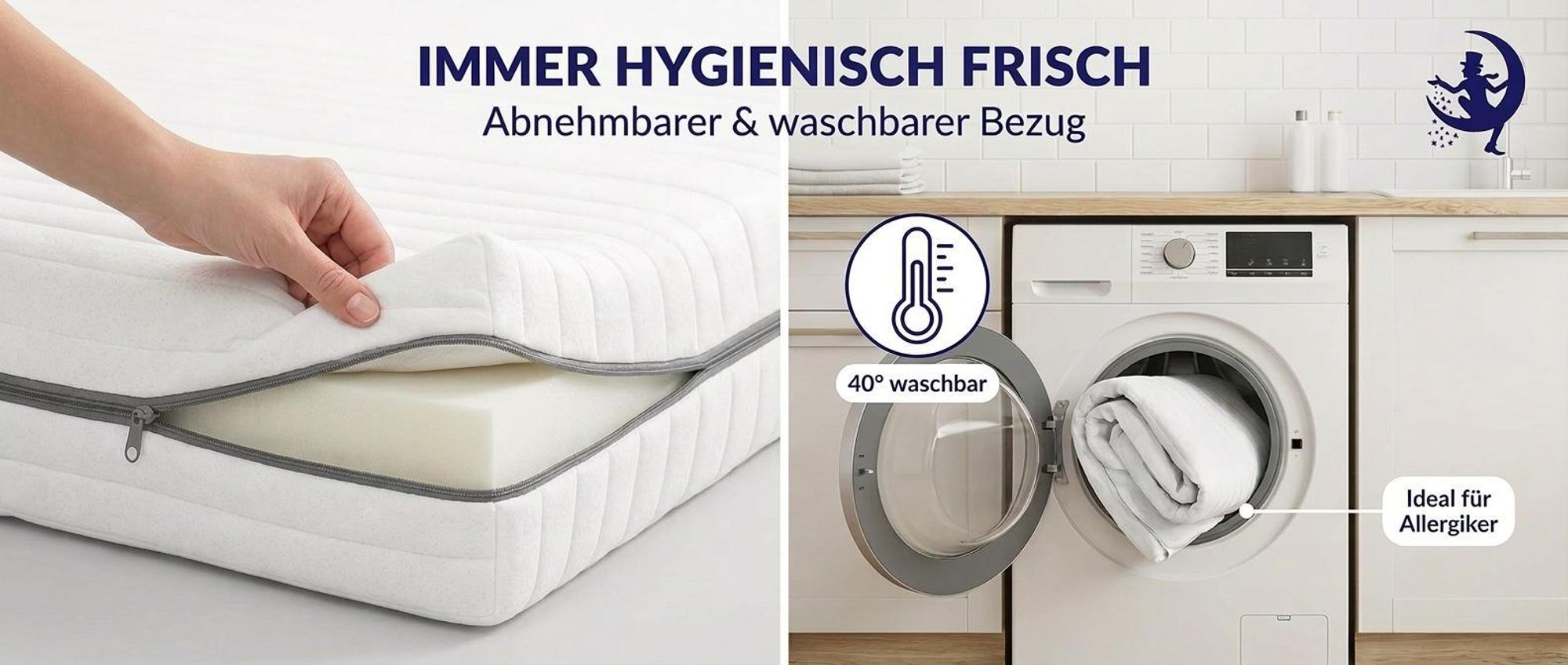 XXL 7-Zonen Kaltschaummatratze 180x200 25 cm - Premium Matratze H2-H3 - Ergonomisch, atmungsaktiv, Germany