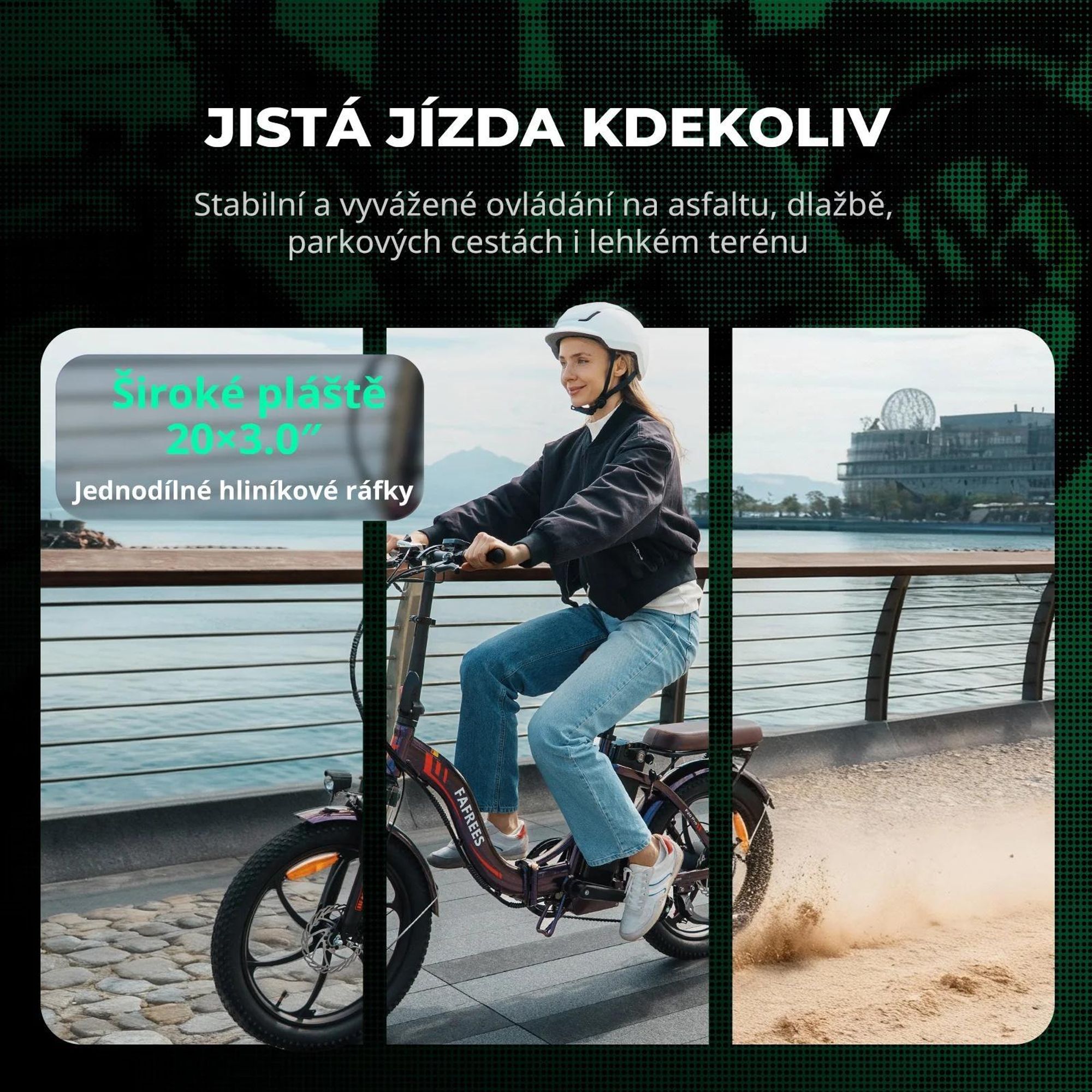 Elektrokolo FAFREES F20 Pro - Motor 250W Baterie 36V20Ah Pneumatiky 20" Mechanické Kotoučové Brzdy - Modrá Aurora