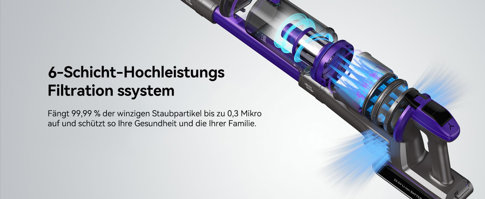 Redkey X18 Stielstaubsauger, 500W 33KPa Akku Staubsauger, Handstaubsauger, 65 Min, 8-in-1 Staubsauger Kabellos mit LED, Intelligenter Automatikmodus