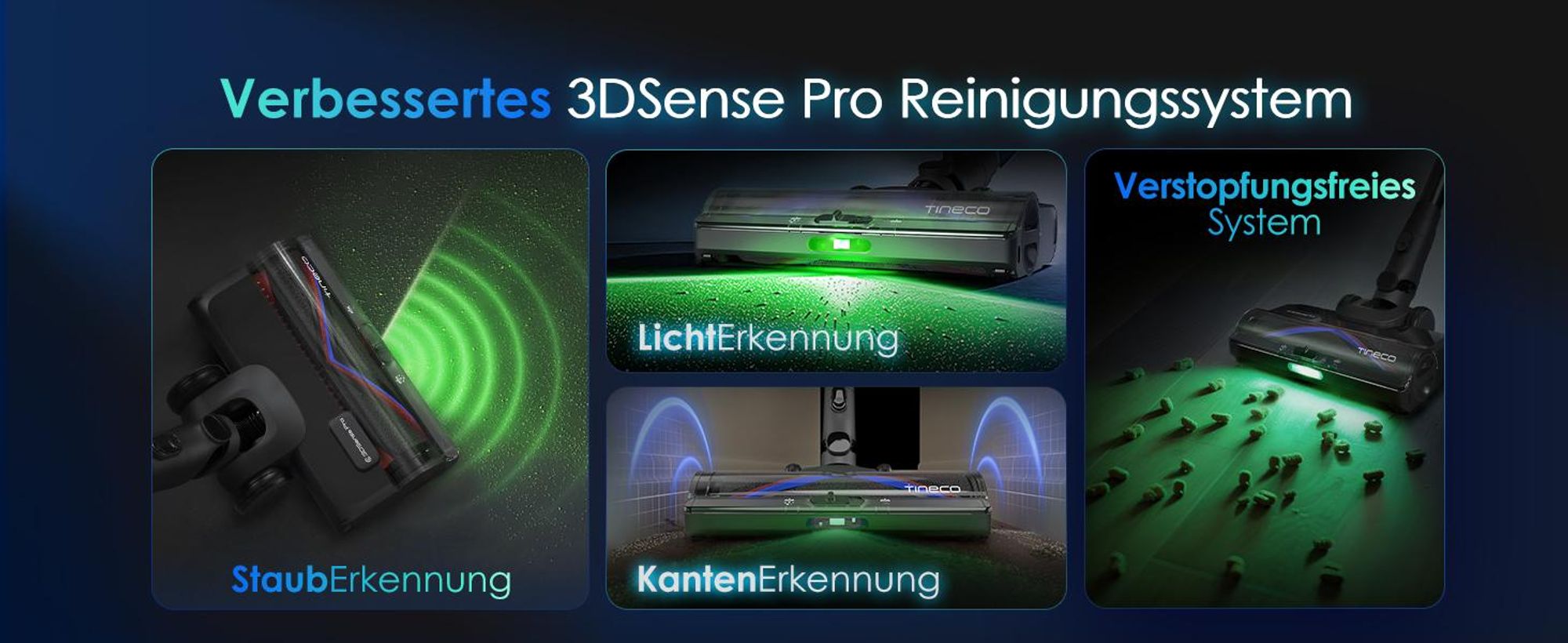 Tineco PURE ONE S70 Akku Staubsauger, 200 AW, LED, 3DSense Pro Reinigungssystem, 95 Min. 6-stufiges Filter, ZeroTangle-Bürste, Handstaubsauger