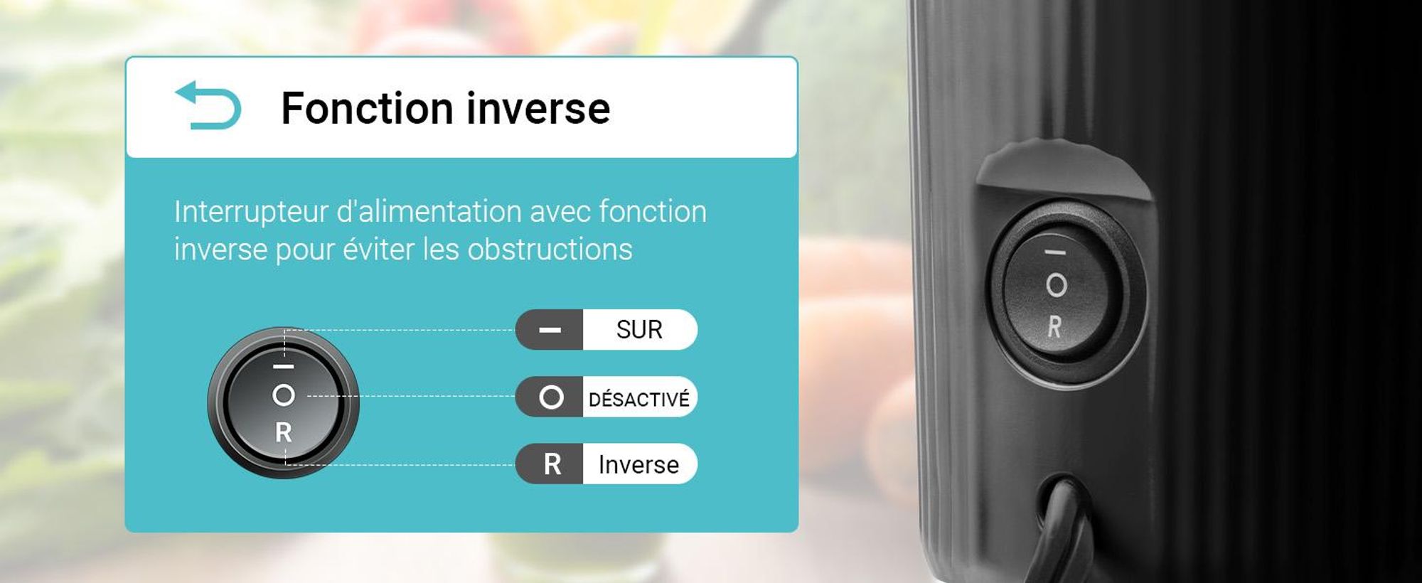 Ventray Essential Ginnie - Centrifugeuse à pression à froid, Slow Juicer Compact & Silencieux (60 tr/min, ouverture de remplissage de 45mm), sans BPA, 400ml, Nettoyage facile
