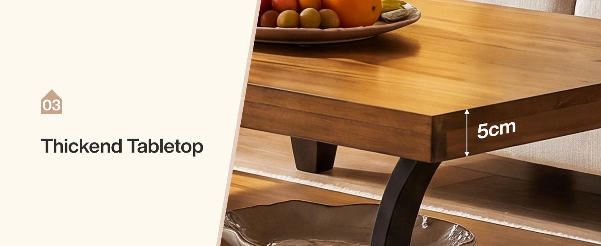 Massivholz Couchtisch, 120 cm Wohnzimmertisch 2 Ebenen, Kaffeetisch mit gebogenen Metallbeinen, rustikaler Sofatisch für Wohnzimmer, Homeoffice