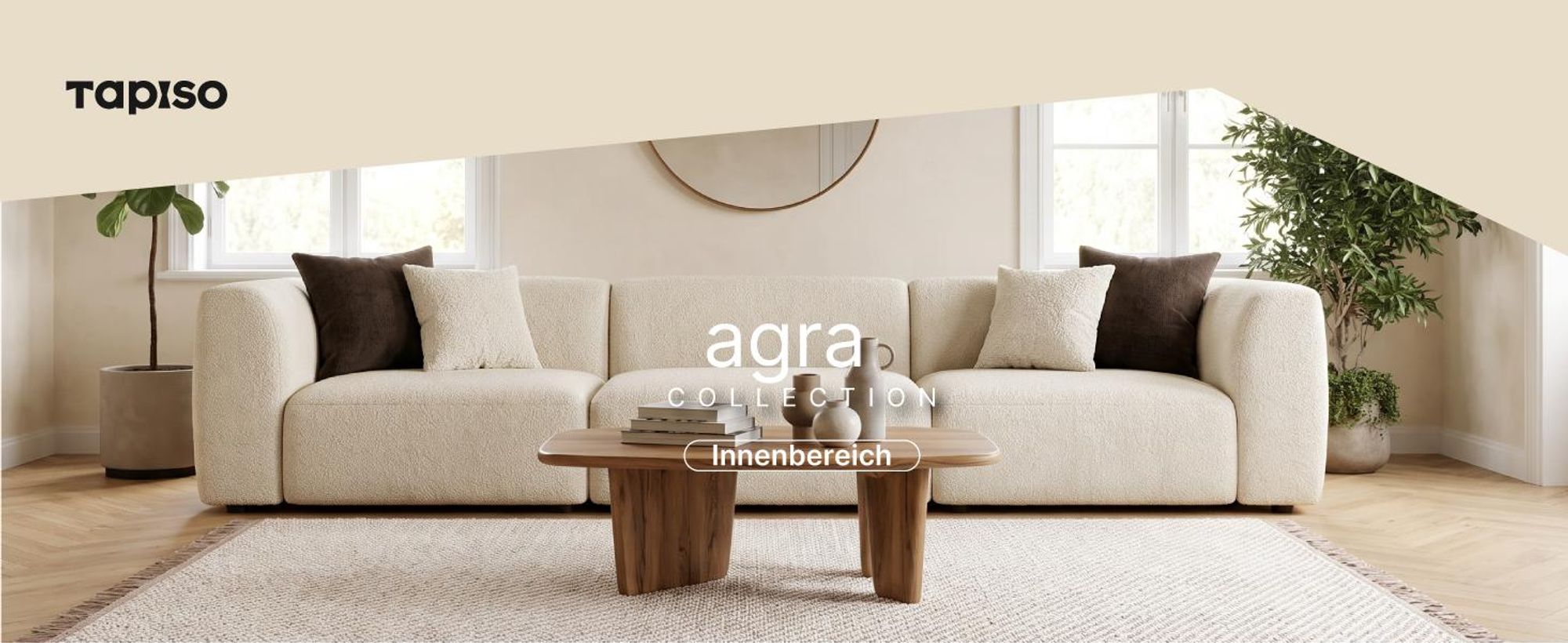 Tapiso Teppich AGRA modern beige Wohnzimmer  240 x 340 cm