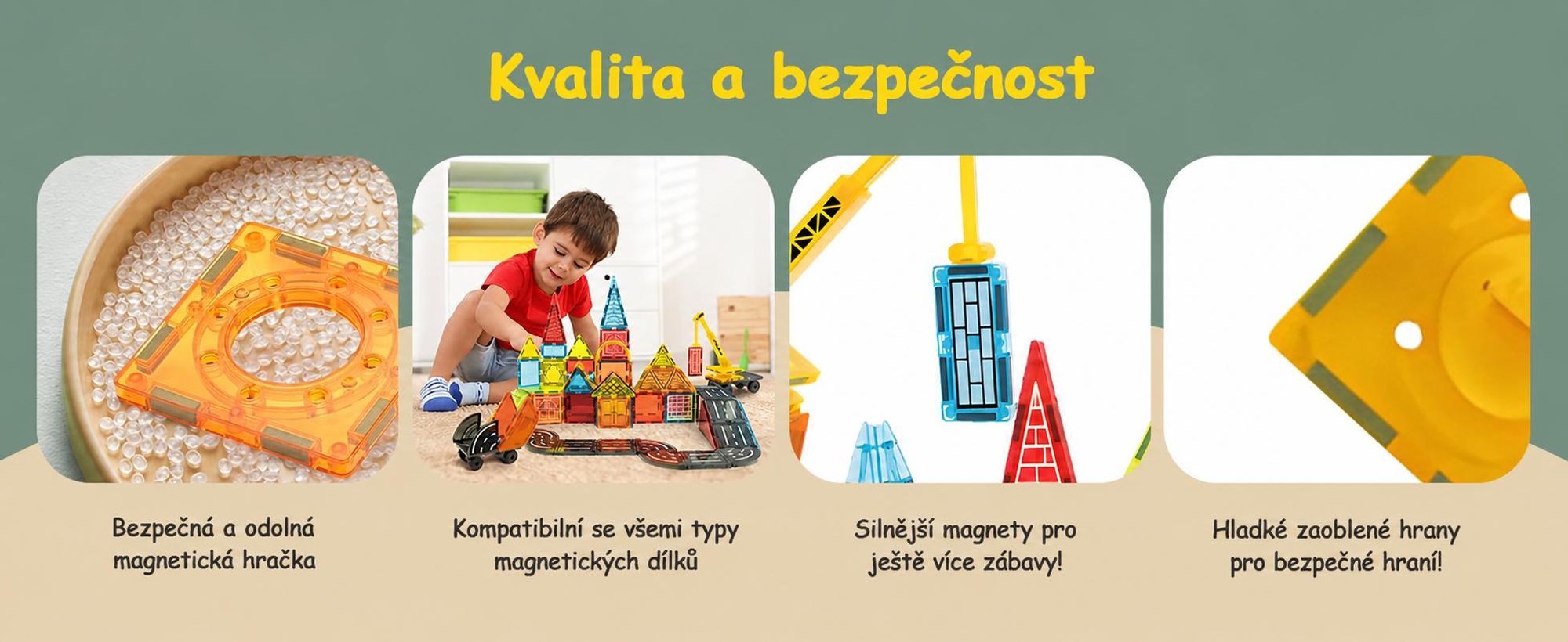 Olvy Magnetické stavební bloky Montessori hračka -Magnetické dlaždice pro děti -Magnetické stavební bloky - Magnetická stavební hračka od 3 let - Mistr stavitel