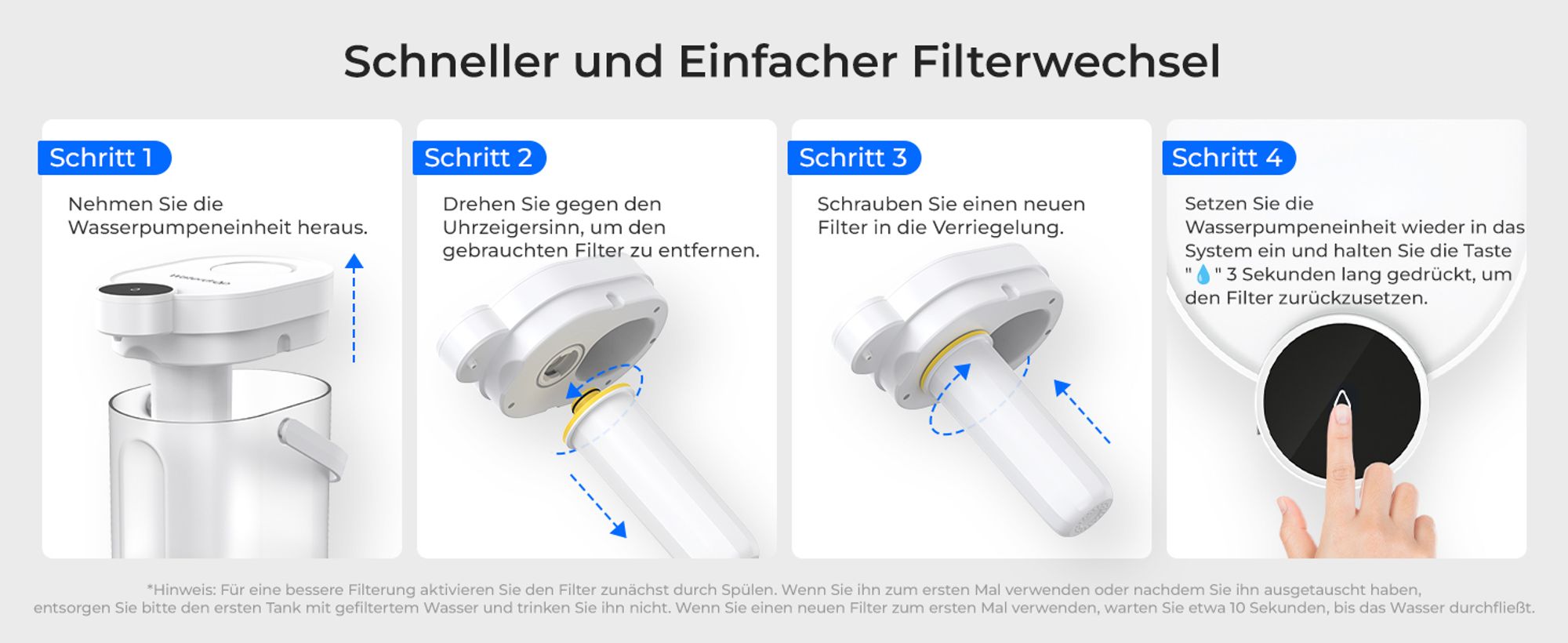 Waterdrop WD-ED11W Wiederaufladbarer Elektrischer Wasserfilterkrug, 3,5L Wasserenthärter Kalkfilter 3 Monate Langlebiger Sofortiger Dispenser