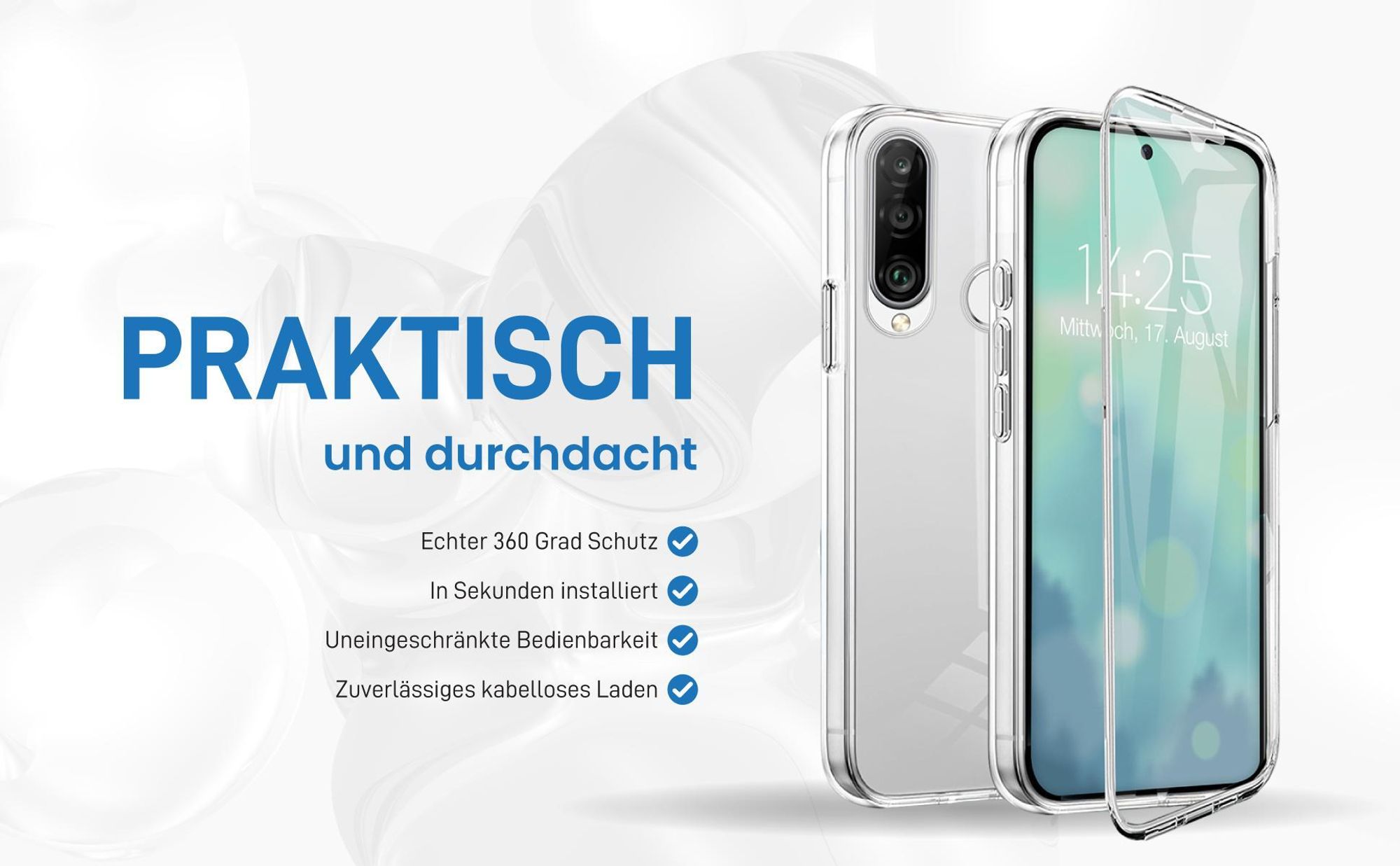 Rundum Schutz Hülle für Huawei P30 Lite mit Touchsensibilität