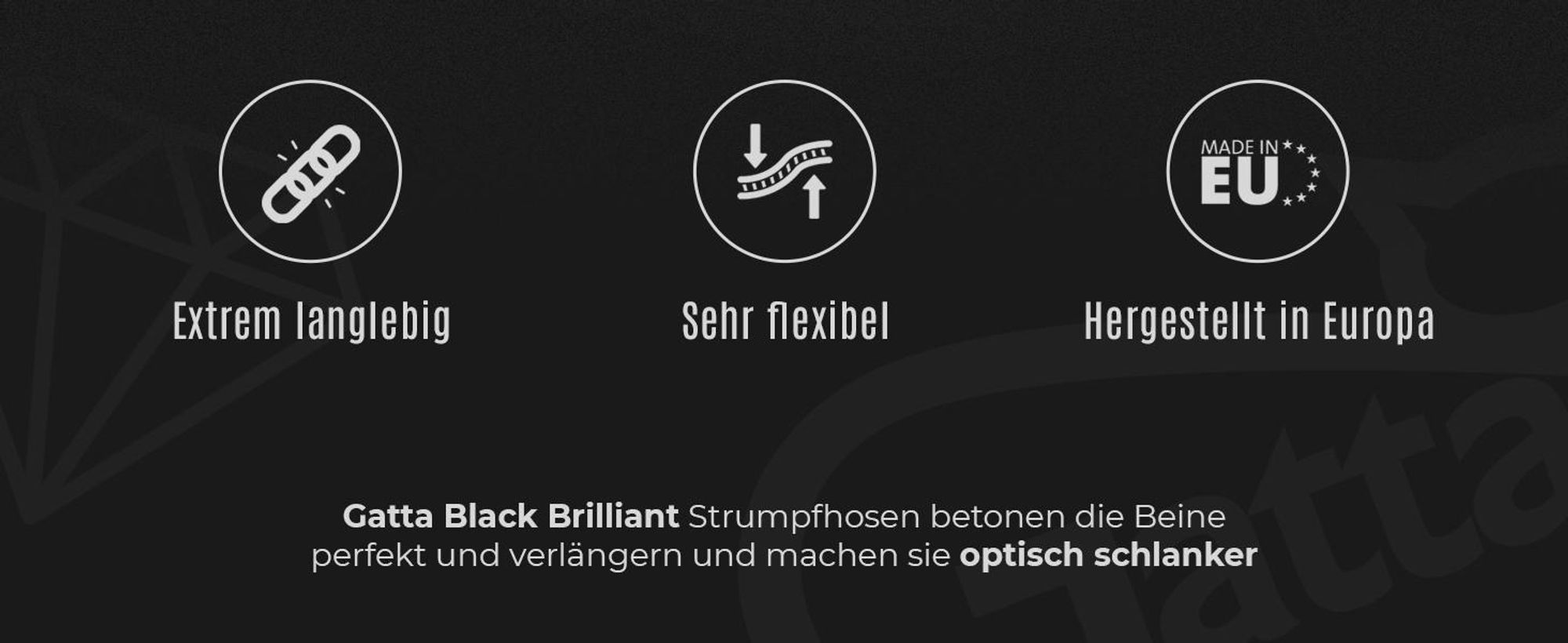 GATTA BLACK BRILLANT Strumpfhosen Blickdicht glänzend Glamour Schwarz 120den - 2XL
