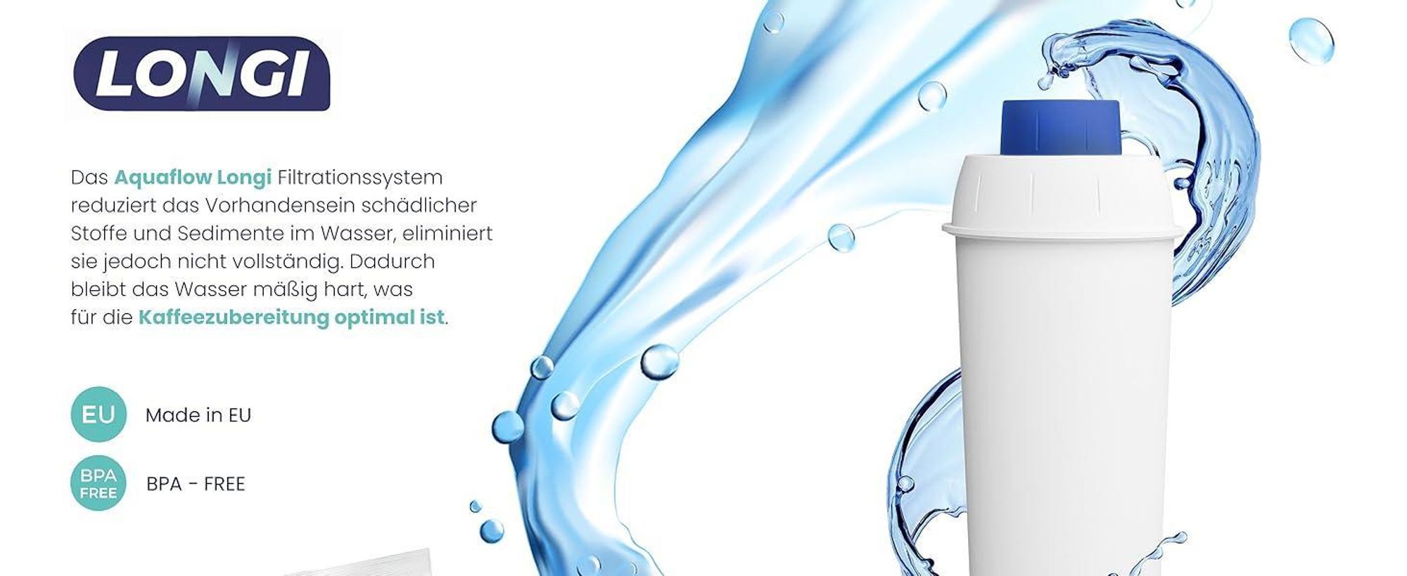 AquaFloow Wasserfilter – Ersatz für DeLonghi DLSC002, SER3017 & 5513292811 – 6 Filter für Kaffeevollautomaten ECAM, ESAM, ETAM