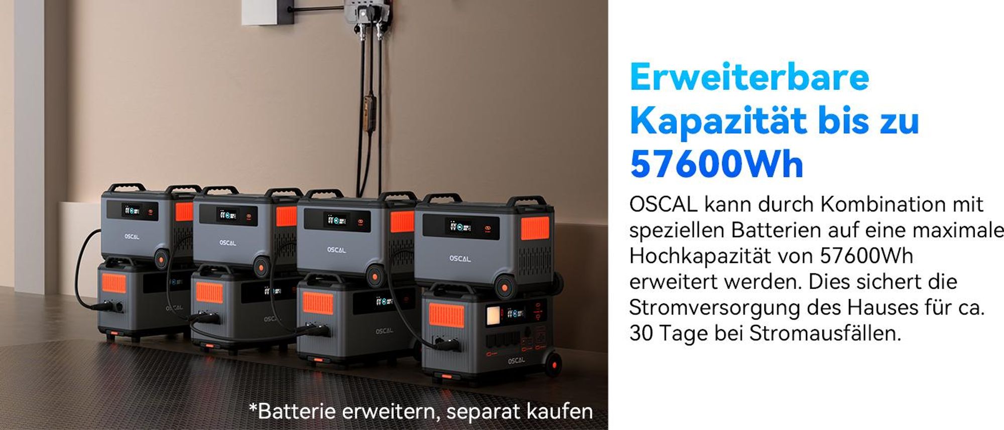 Stromerzeuger PowerMax 3600W Powerstation 3,60 in kW, 3600Wh, 14 Ausgänge, LED-Licht, LiFePO4 Solarspeicher, Powermax 3600 SE