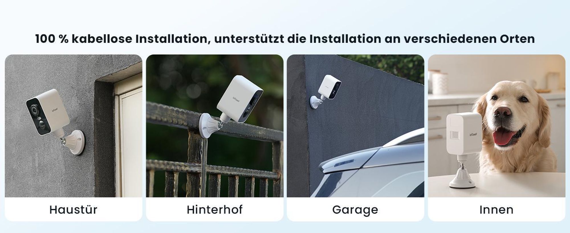 2K Überwachungskamera Außen Akku, IP Kamera Wlan Farbnachtsicht mit PIR-Bewegungserkennung 2,4 GHz WLAN 3PCS