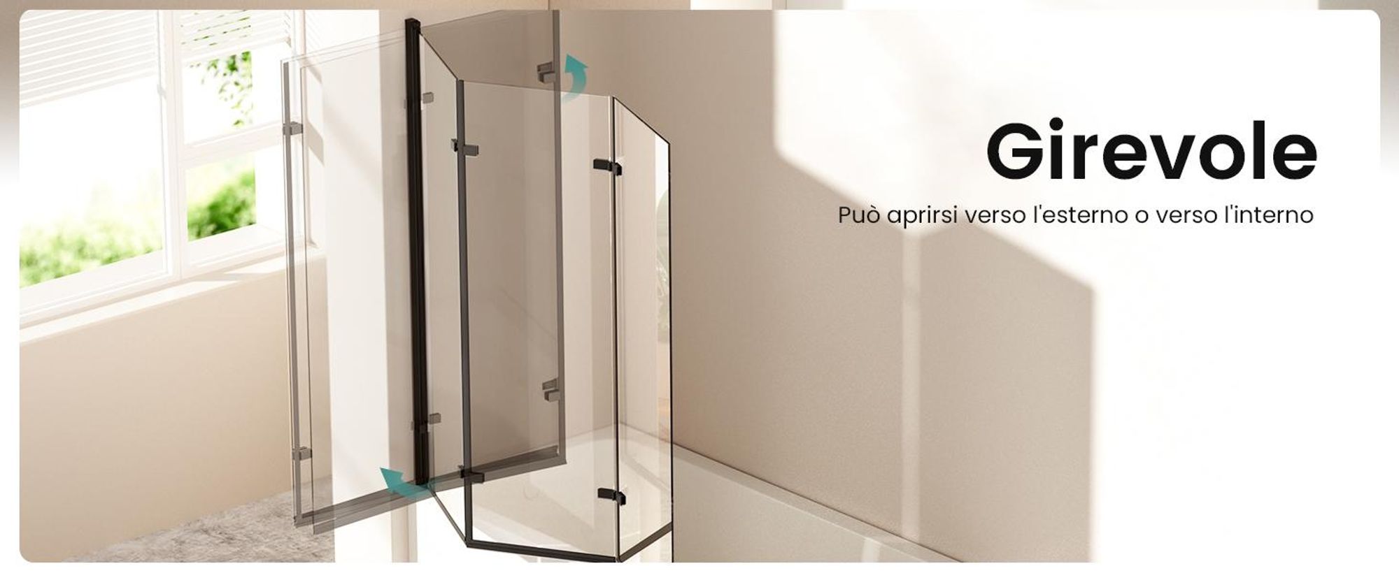 EMKE Cabina doccia 120 x 140 cm Telaio nero opaco Schermo pieghevole per vasca da bagno Vetro di sicurezza ESG nanorivestito Schermo doccia Vetro per vasche da bagno