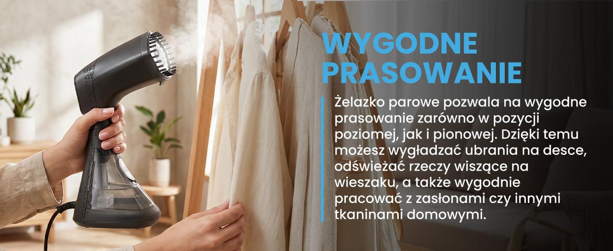 żelazko parowe z regulowaną dyszą o mocy 2000W w kolorze czarnym