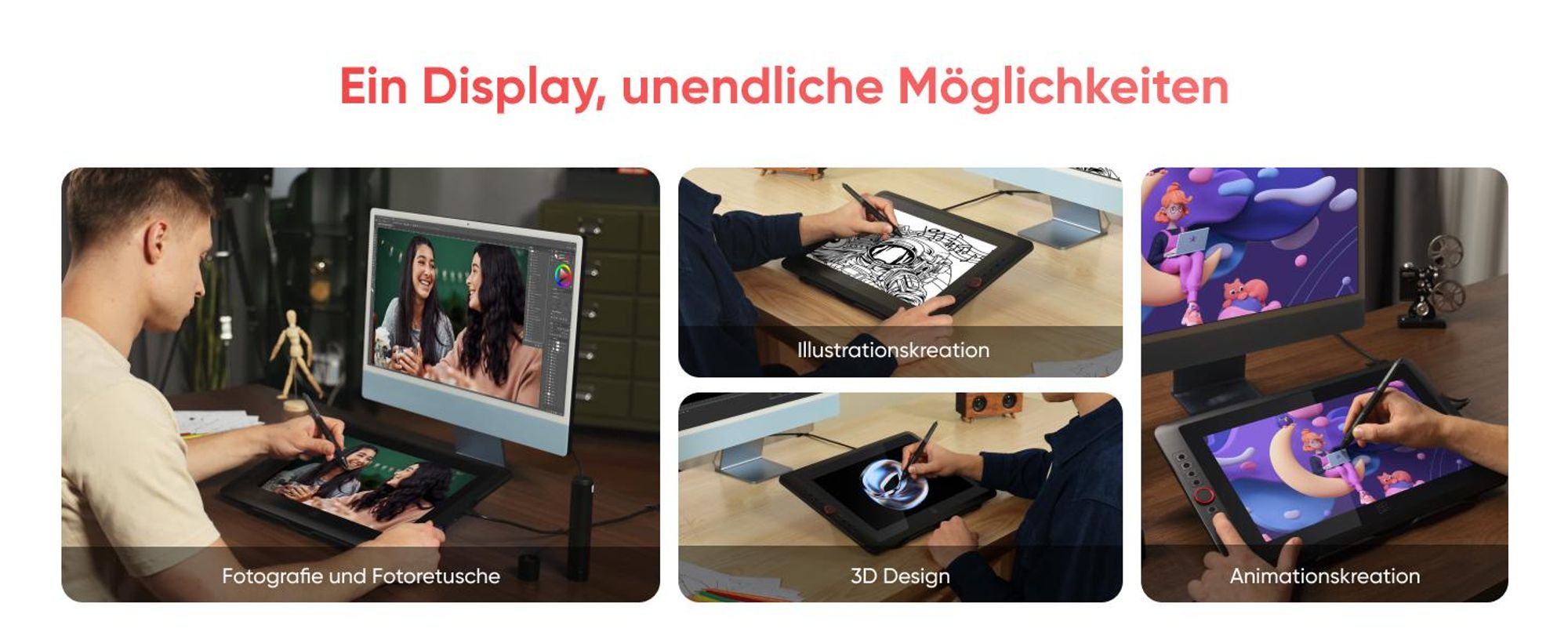 XPPen Artist 15.6 Pro V2, Kabelgebunden, 5080 lpi, 340,99 x 191,81 mm, USB, 1 cm, Stift, Berührung
