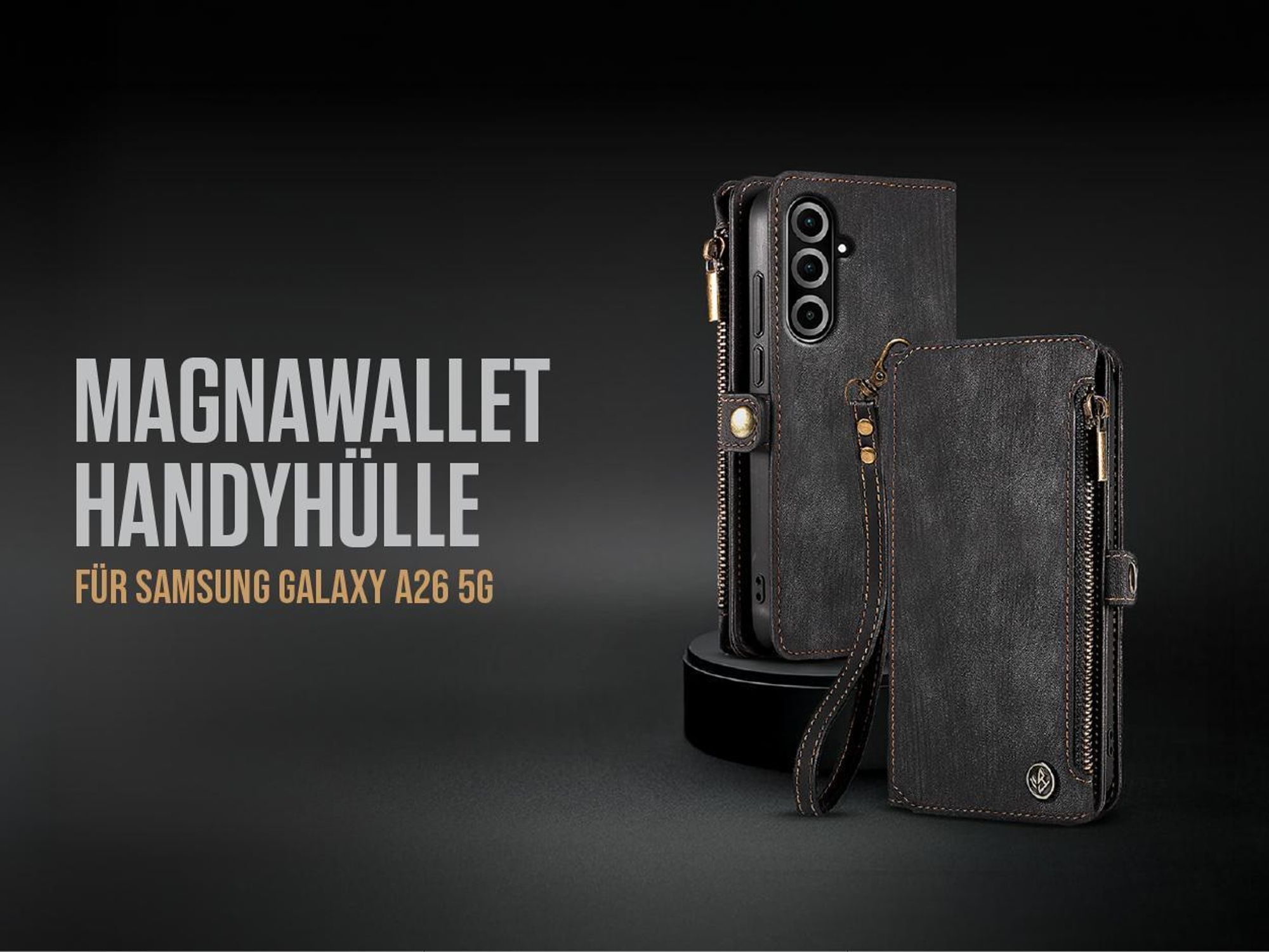Klappbare Geldbeutel Handyhülle mit Handschlaufe für Samsung Galaxy A26 5G
