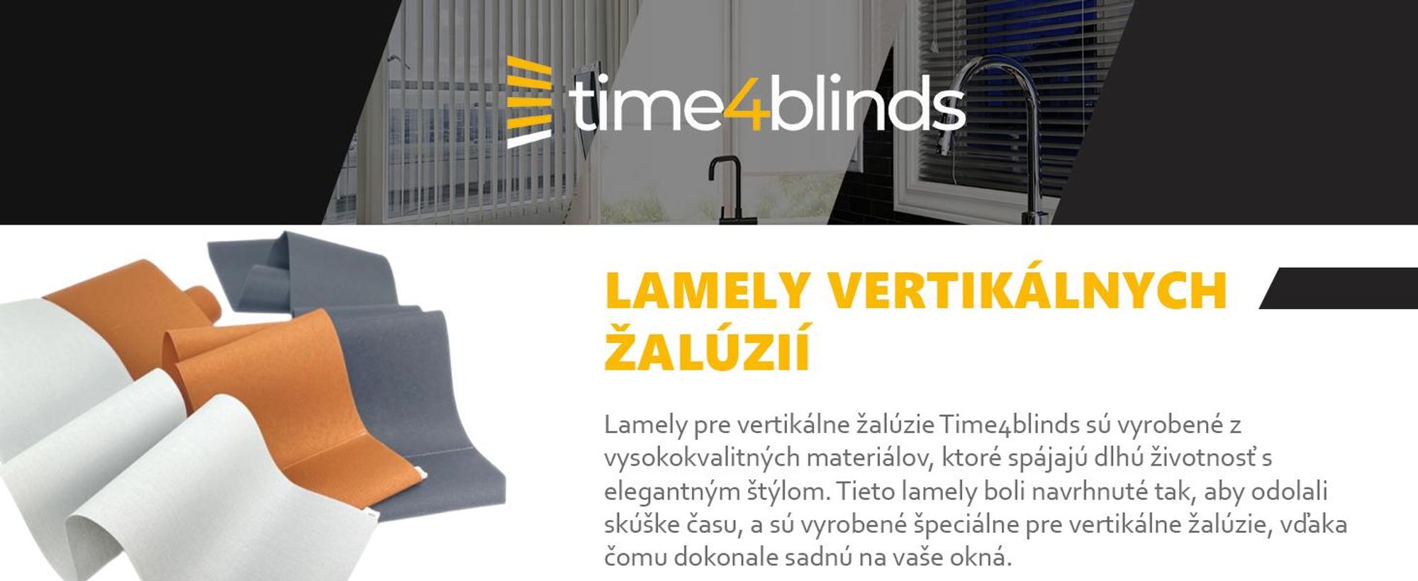 Time4blinds - Náhradné lamely pre vertikálne žalúzie - 127x2290mm - Biela
