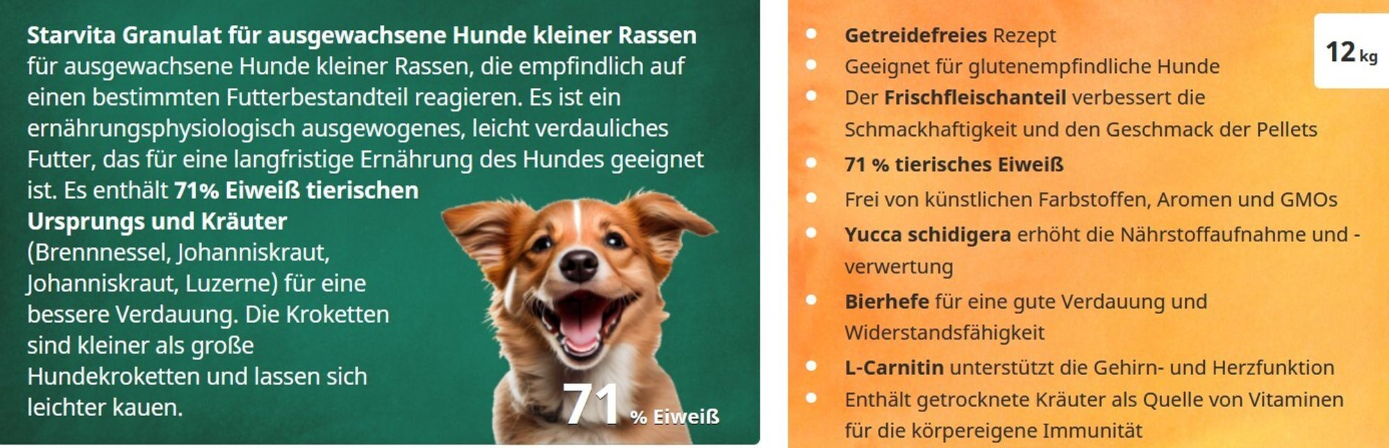 SV Trockenfutter für ausgewachsene Hunde kleiner Rassen 12kg