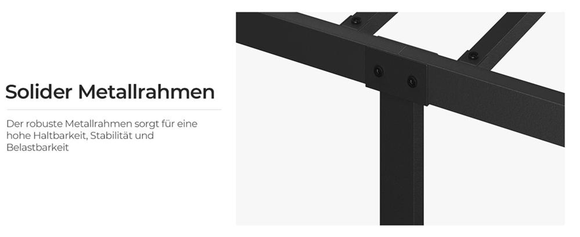 Yaheetech Bettrahmen Metallbett 140 x 200 cm, Bettgestell aus Metall mit Lattenrost, Modern Gästebett Jugendbett, Schwarz